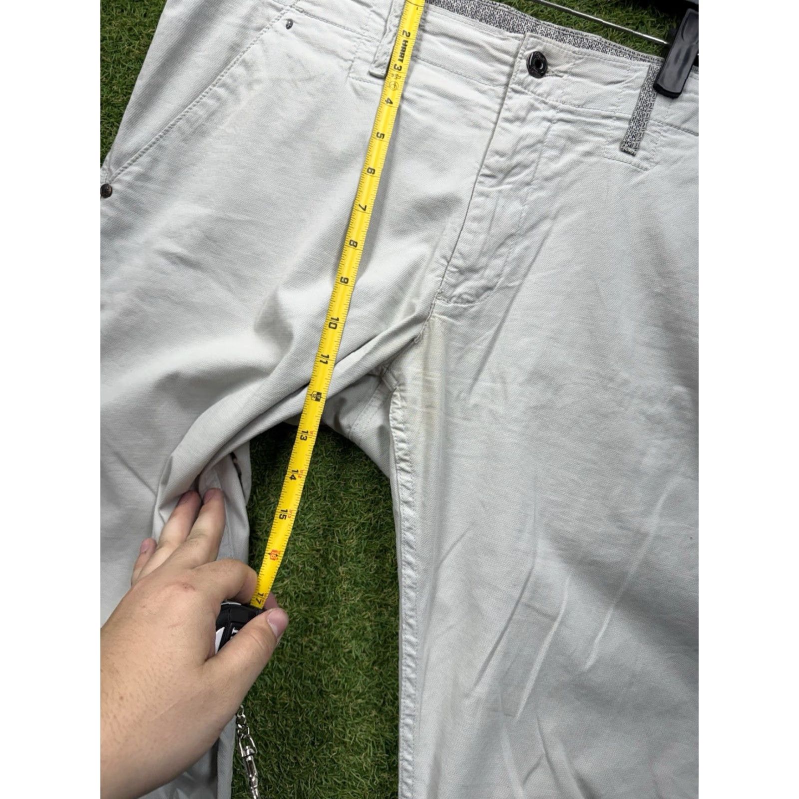 Robert Graham Robert Graham Pants Mens 35 White Chinos Slim Fit Straight Leg Stretch Casual Size US 35 - 7 Thumbnail