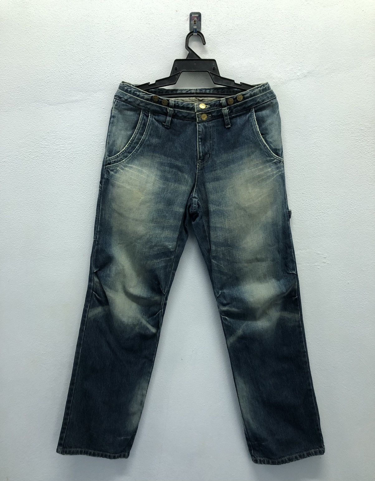 PPFM PPFM Indigo Washed Jeans with Leather Accents – Size M Size US 33 - 1 Thumbnail