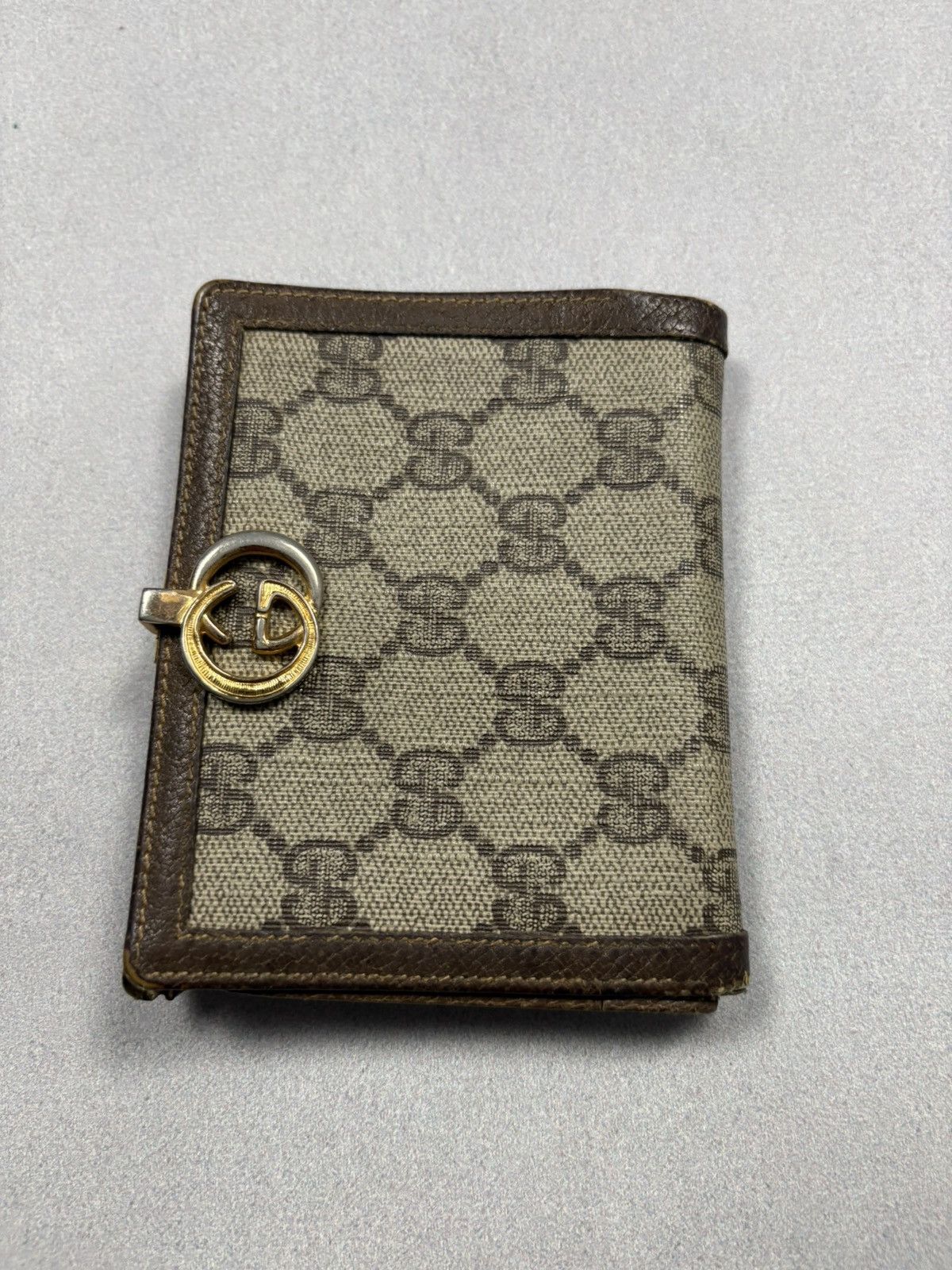 Gucci Vintage 90s Gucci GG Monogram Canvas Wallet Metal Logo Size ONE SIZE - 4 Thumbnail