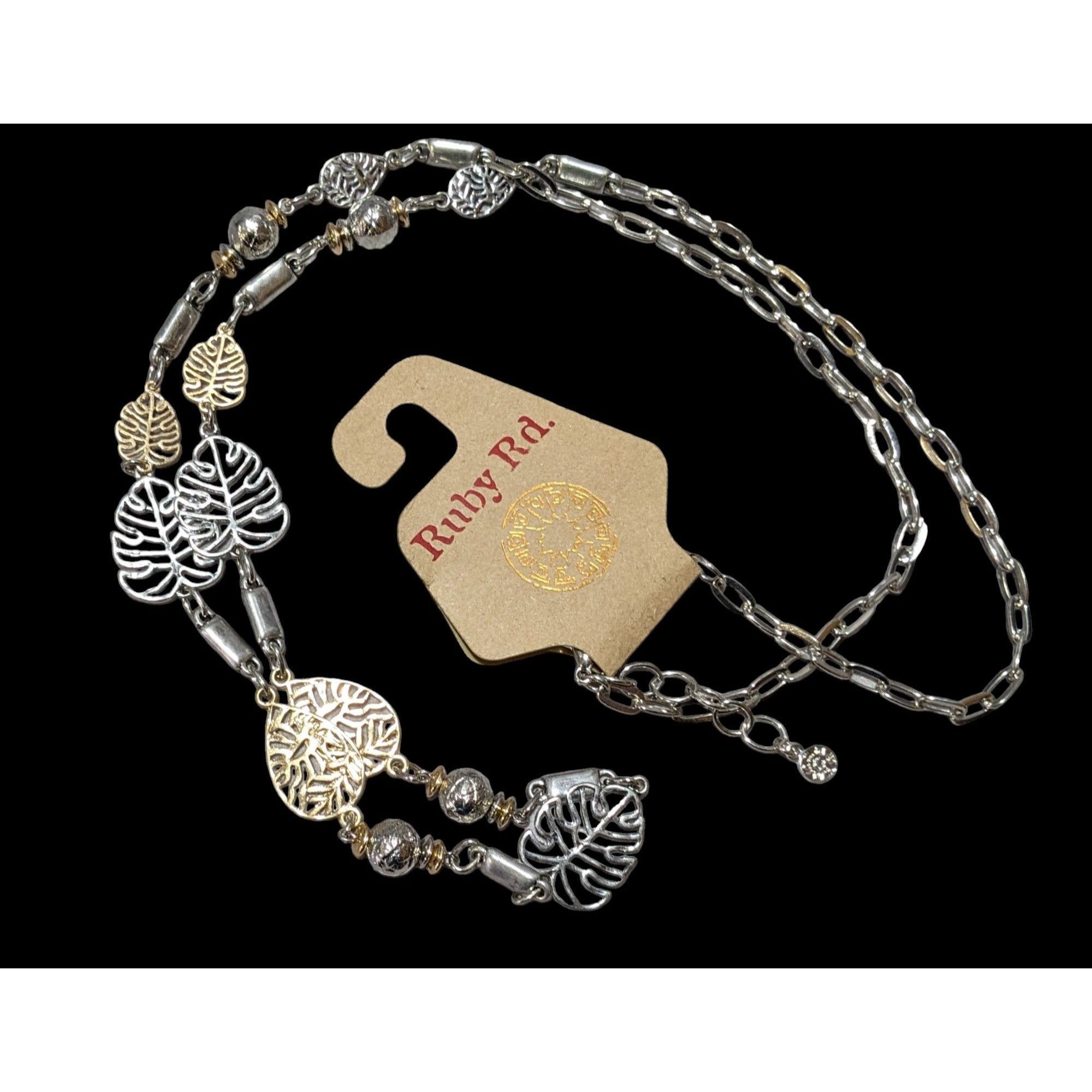 Other Ruby Rd Silver And Gold Leaf Charm Necklace Size ONE SIZE - 1 Thumbnail