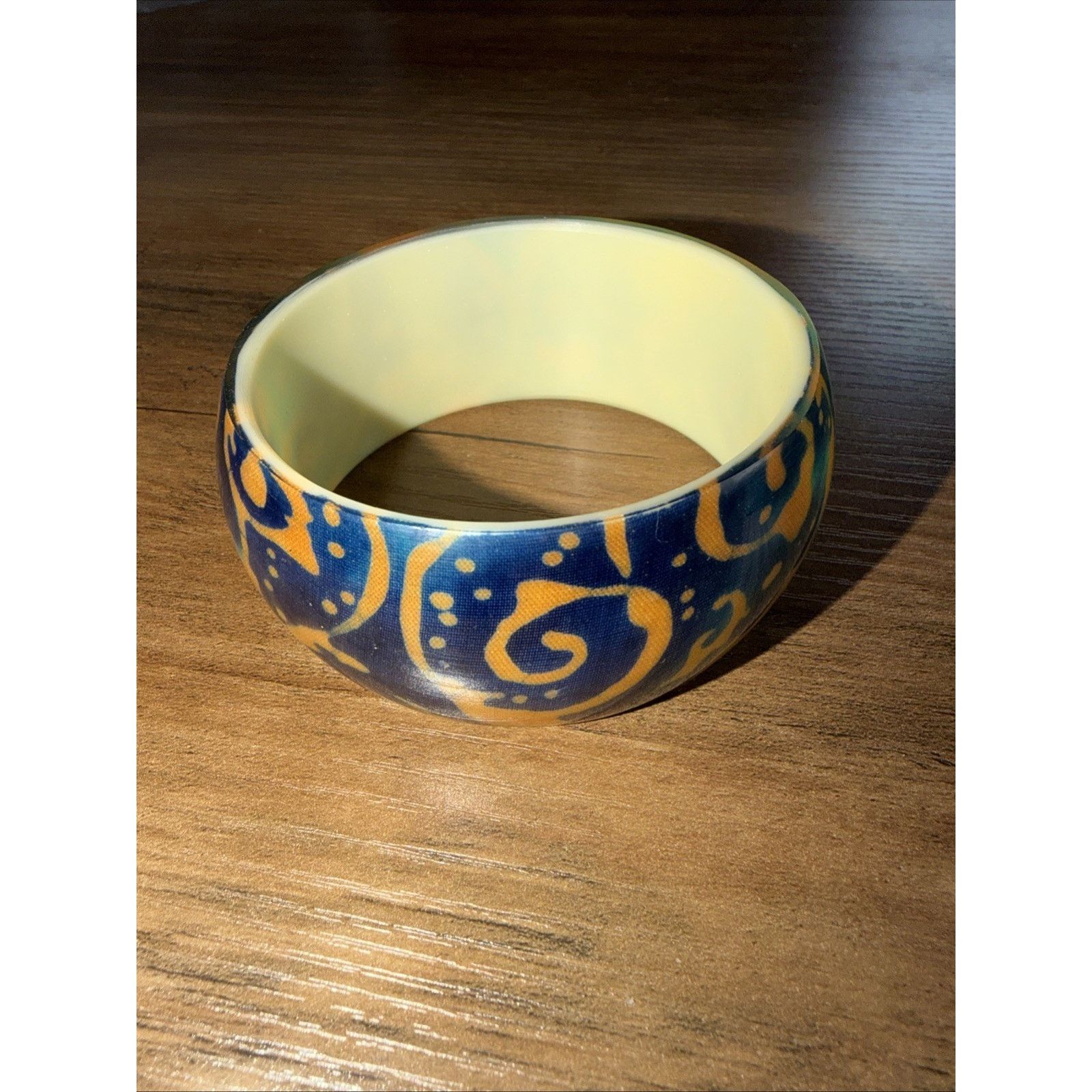 Other Bangle Bracelet Shaped Teal Blue Gold Tone Jewelry Size ONE SIZE - 2 Thumbnail