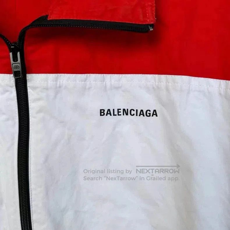 Balenciaga Balenciaga Red White Logo Windbreaker. Size US M / EU 48-50 / 2 - 3 Thumbnail