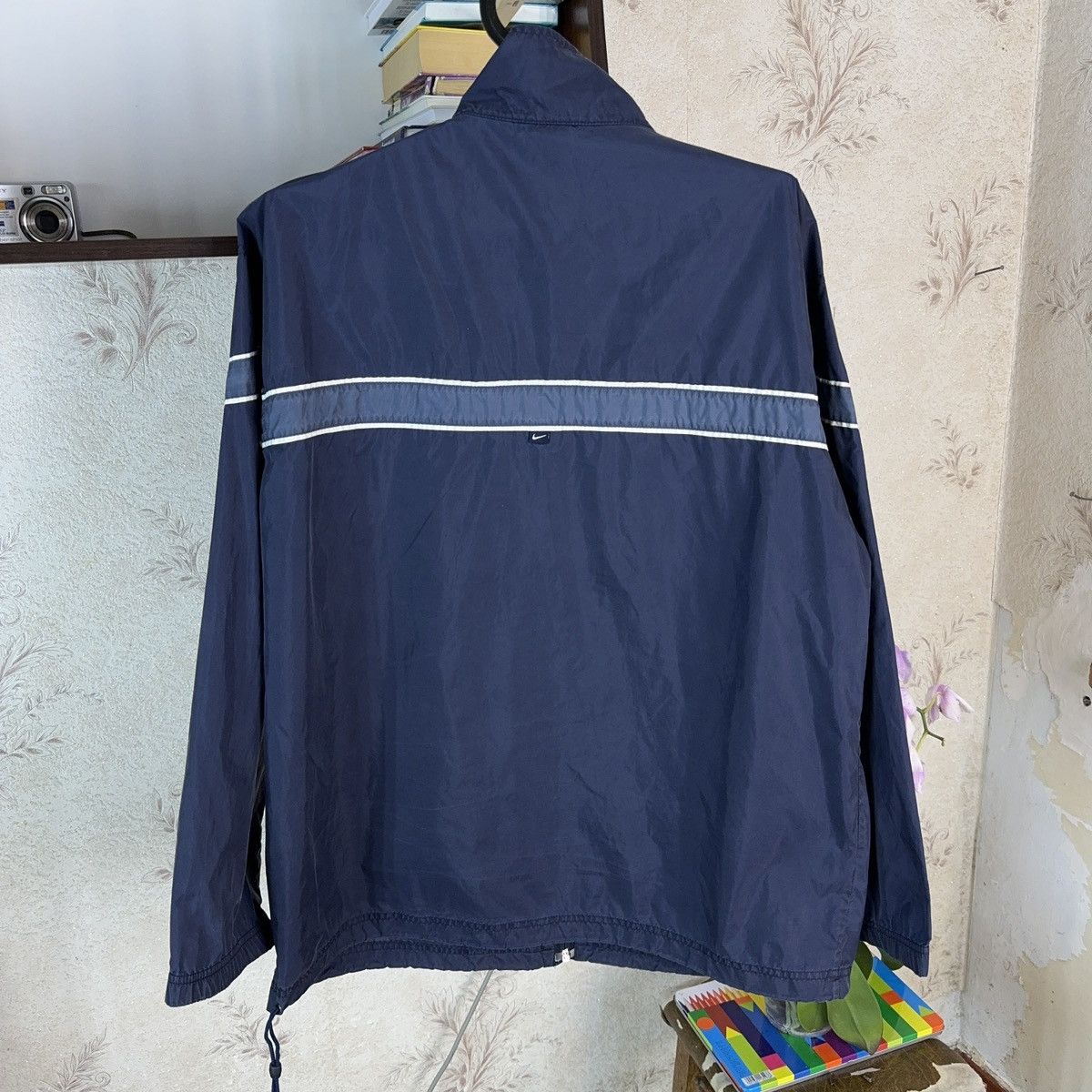Nike × Vintage Vintage Nike Track Jacket 90s Blue Swoosh Zip Up Nylon Sz M Size US M / EU 48-50 / 2 - 21 Thumbnail