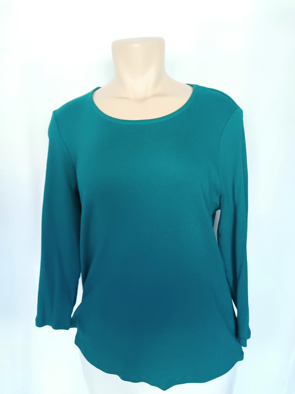 Chicos Chico's The Ultimate Tee - Long Sleeve Top in Teal Size S / US 4 / IT 40 - 1 Thumbnail