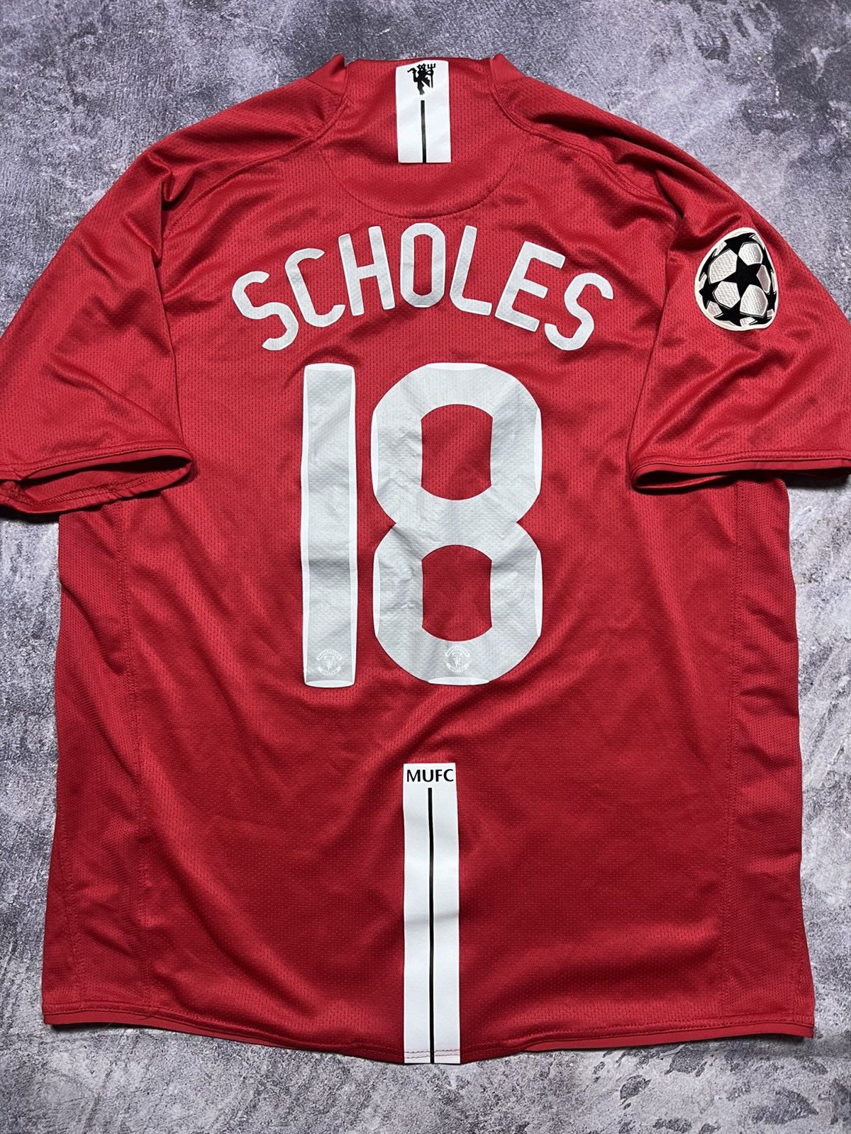 Nike Nike Manchester United Football Jersey #18 Scholes Home 2007 Size US L / EU 52-54 / 3 - 1 Thumbnail