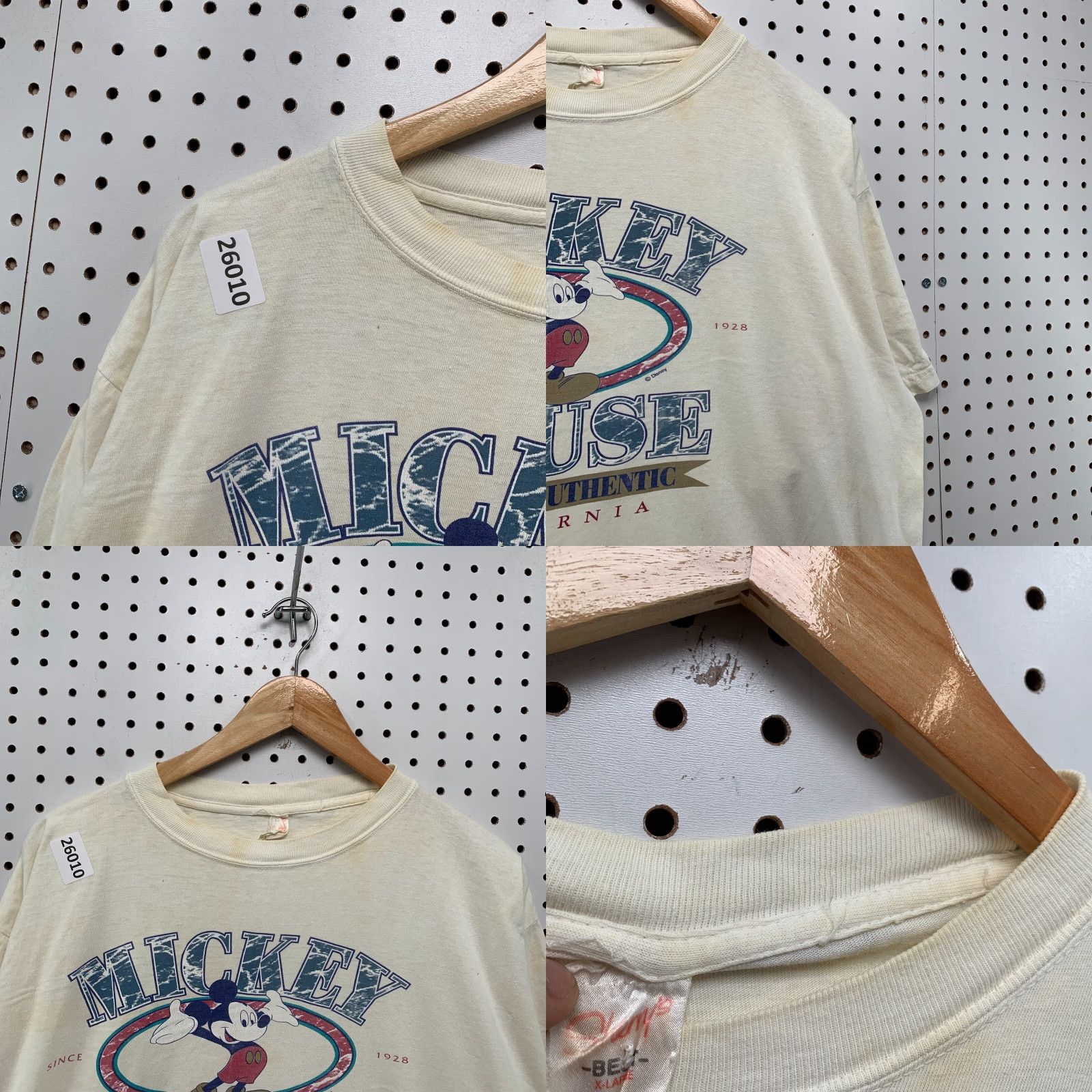 Vintage VINTAGE Sherry's Mickey Mouse XL Shirt White 24x28 Short Sleeve Crew Neck Men 80s Disney Tee Size US XL / EU 56 / 4 - 8 Thumbnail