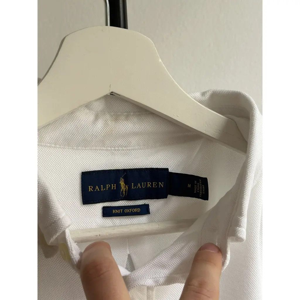 Polo Ralph Lauren Ralph Lauren White Knit Oxford Polo Shirt (Classic Logo) Size US M / EU 48-50 / 2 - 5 Thumbnail