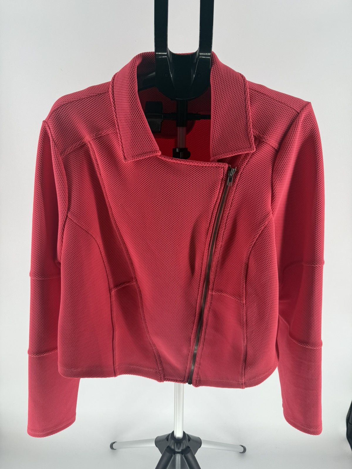 Torrid Torrid Women Plus Size 2 Texture Moto Jacket Neon Pink Zip Size XXL / US 16-18 / IT 52-54 - 2 Thumbnail