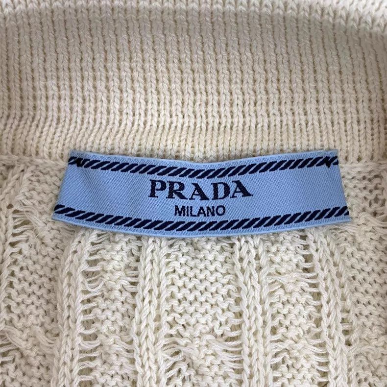 Prada Prada 22 beige twisted cotton lapel single-breasted short- Size XXS / US 00 / IT 34 - 6 Thumbnail