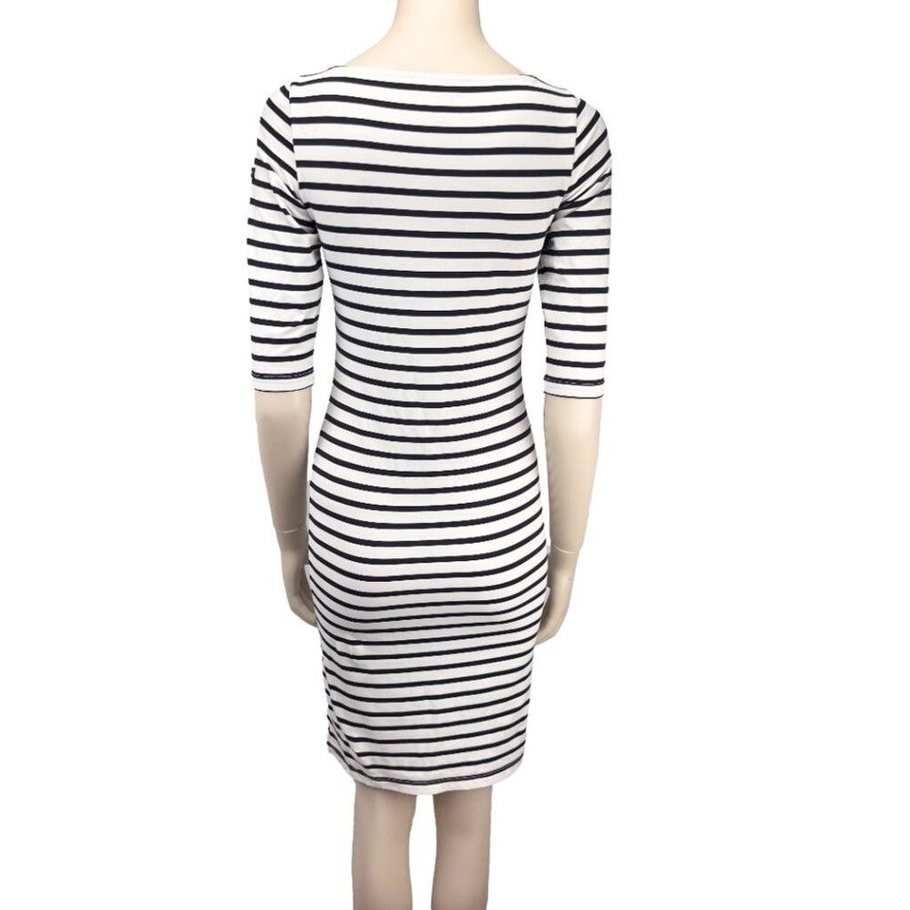 Saint James SAINT JAMES Stretch White Blue Midi Sheat Nautical Dress XS Size XS / US 0-2 / IT 36-38 - 8 Thumbnail
