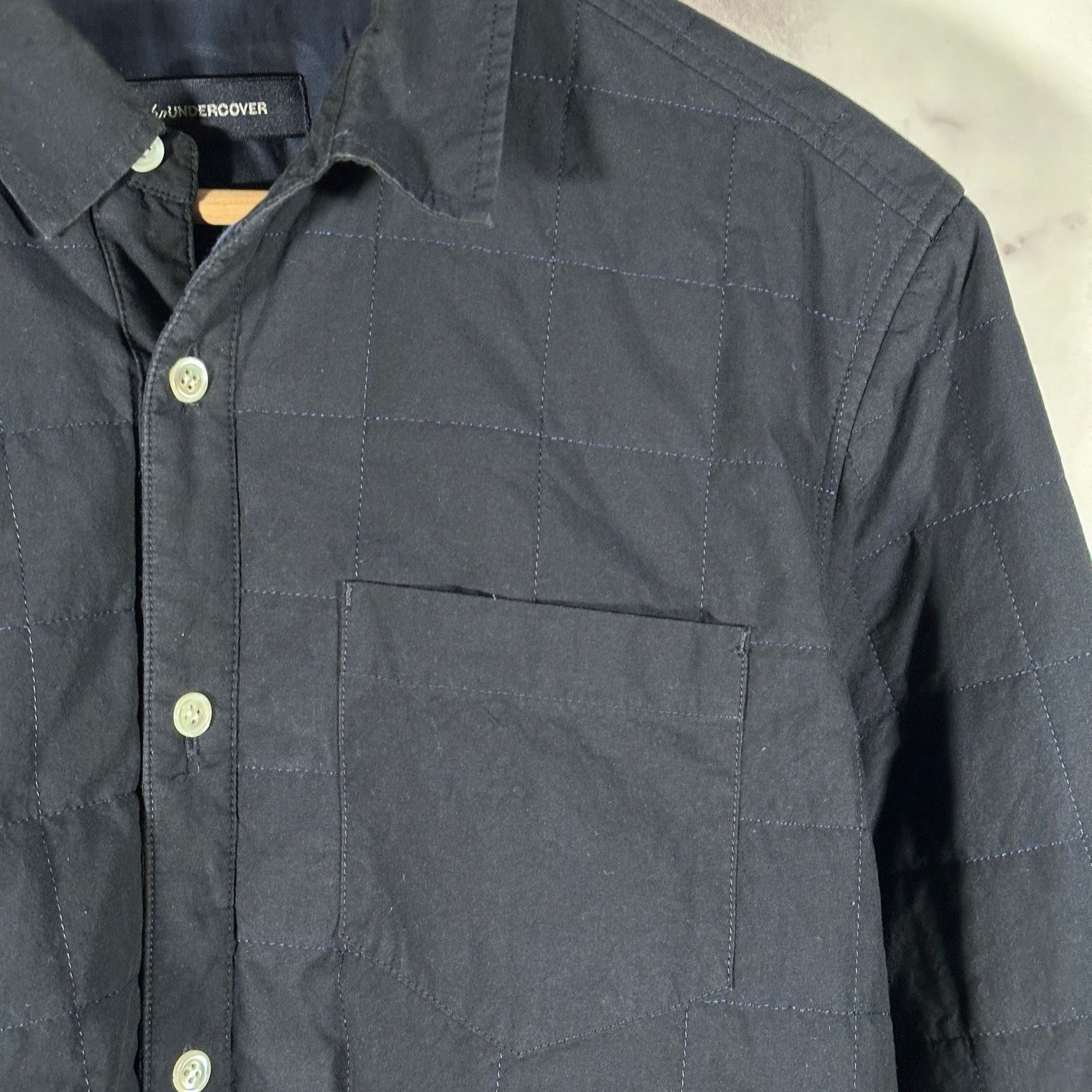 Undercover Navy Quilted Shirt Size US L / EU 52-54 / 3 - 2 Thumbnail