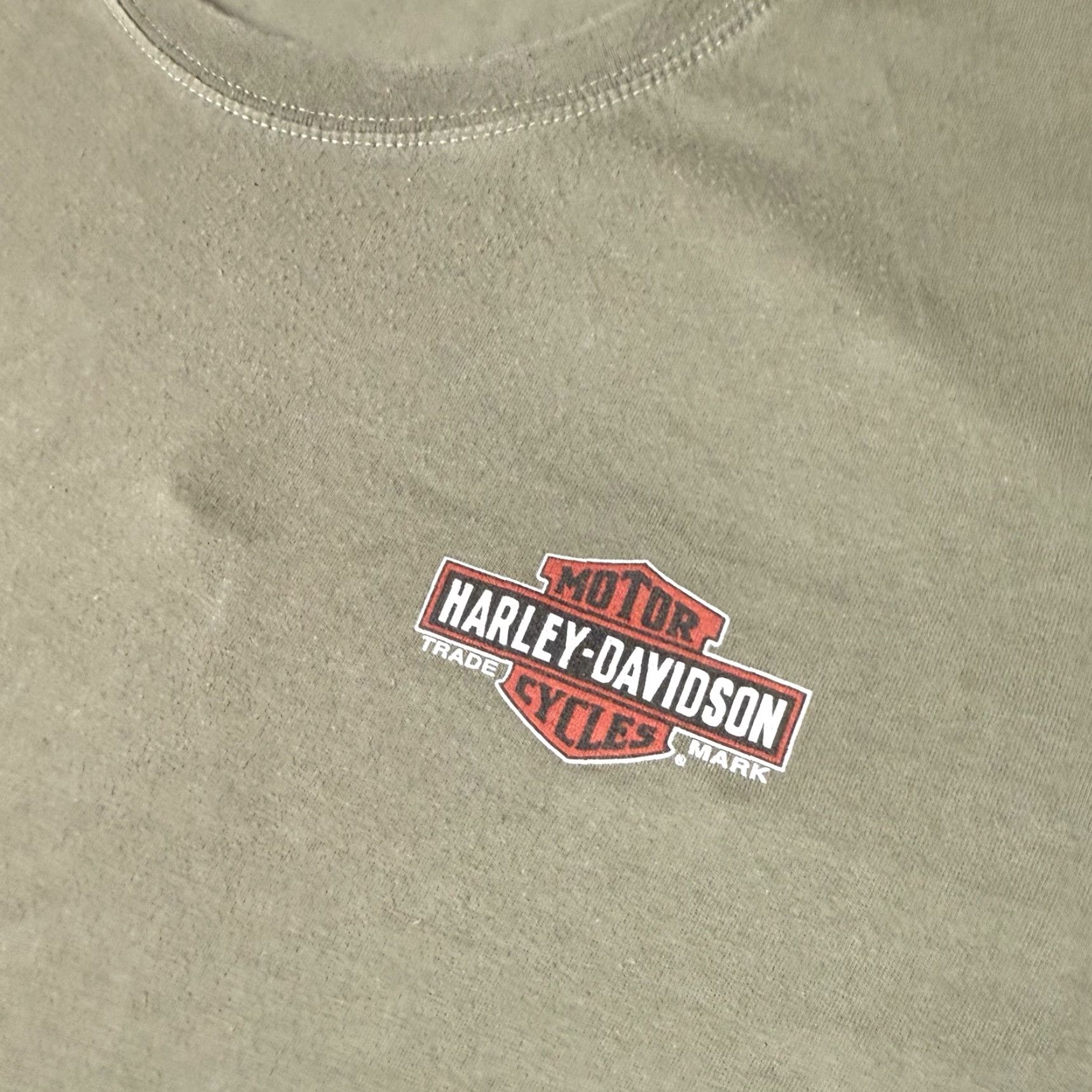 Harley Davidson VINTAGE Harley Davidson Shirt Adult XL Green Distressed Long Sleeve Casual HDMC Logo Men Size US XL / EU 56 / 4 - 6 Thumbnail