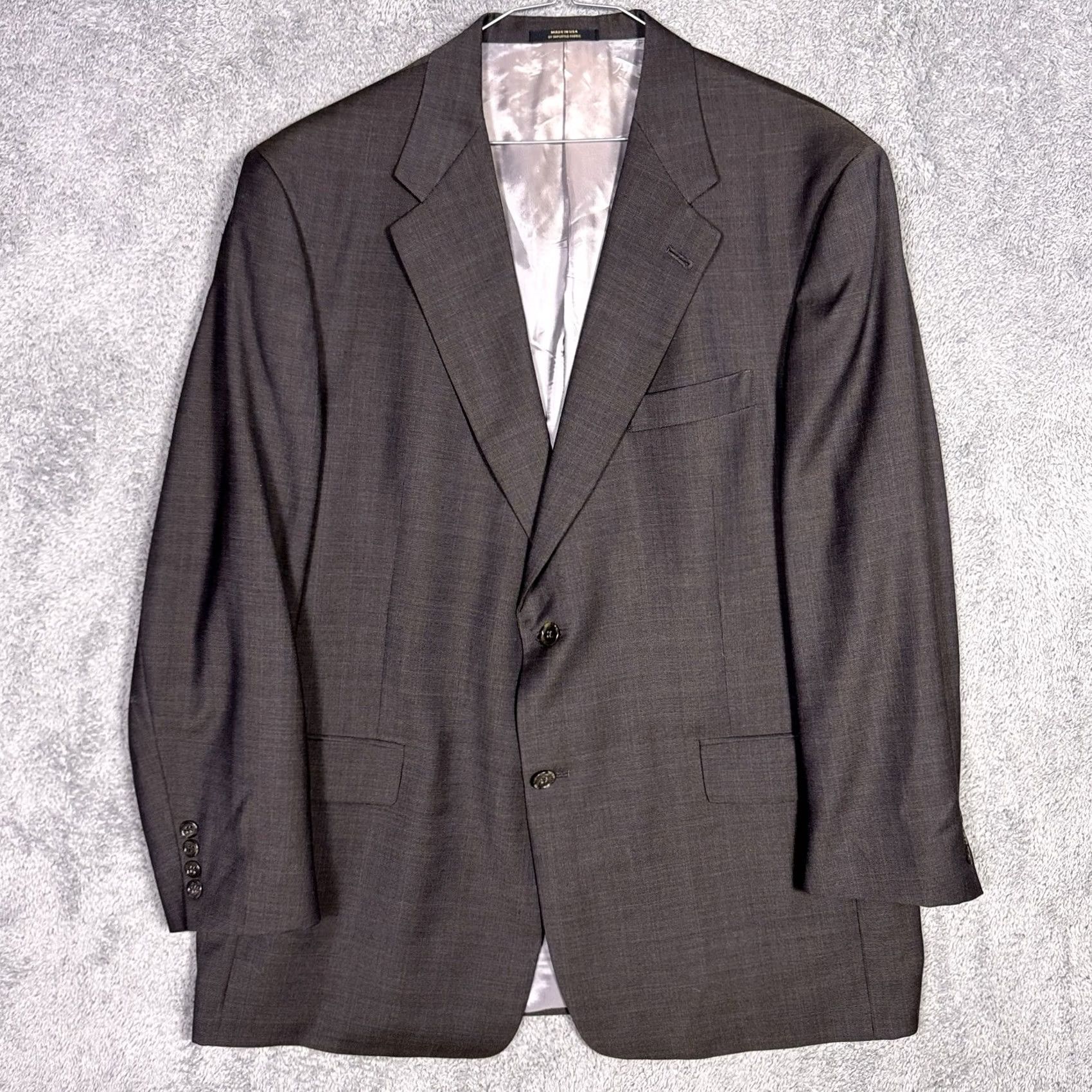 Hart Schaffner Marx Hart Schaffner Marx Gold Trumpeter Suit Mens 46R 42x32 Wool 2 Piece Set Cuffed Size 46R - 2 Thumbnail