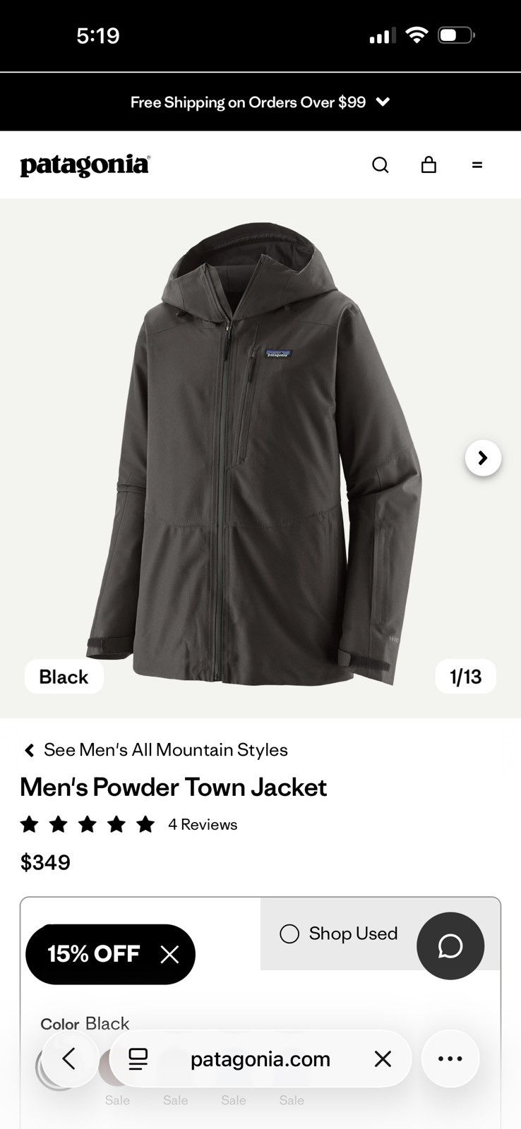 Patagonia Patagonia Insulated Powder Town Size US L / EU 52-54 / 3 - 10 Thumbnail