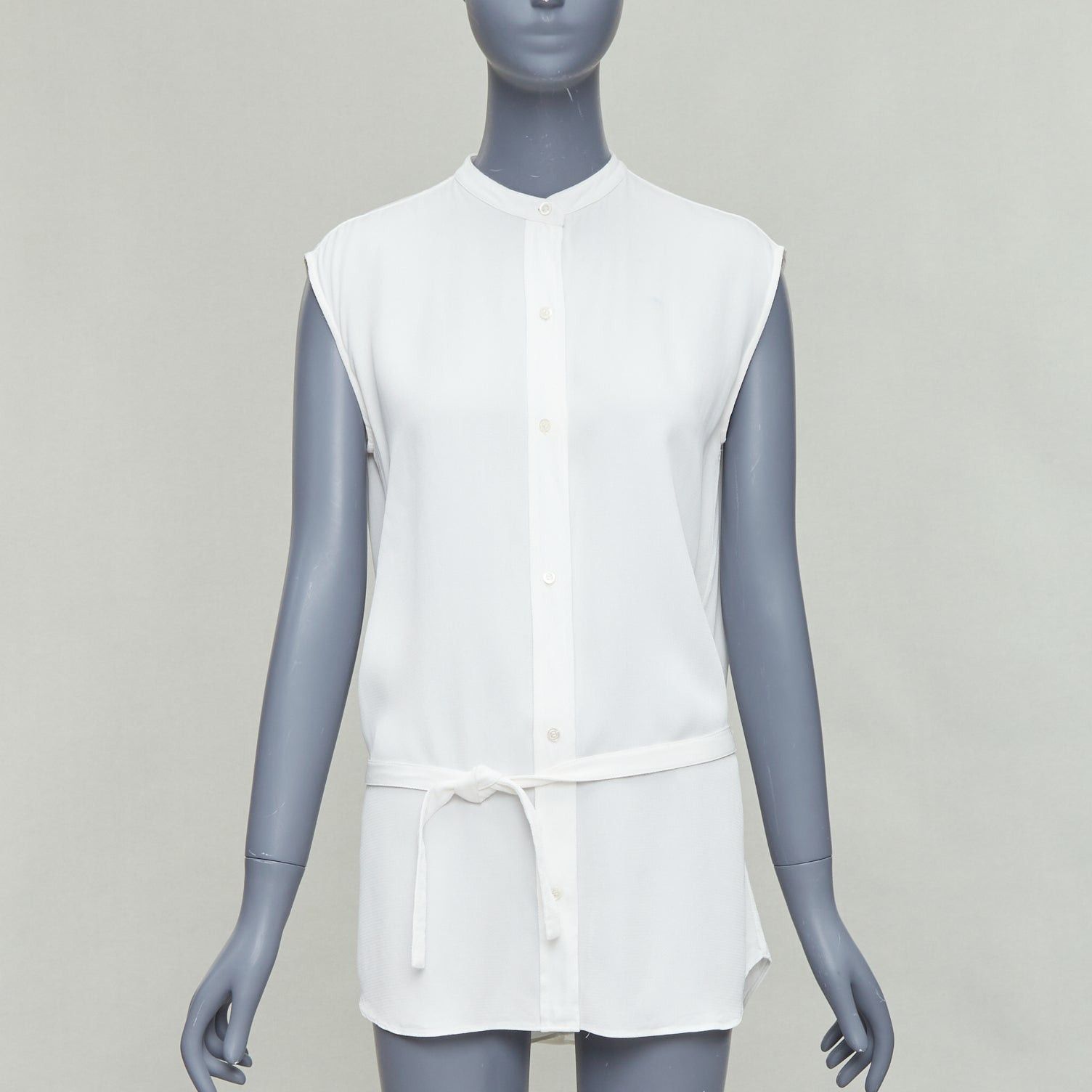 Helmut Lang HELMUT LANG white tie front deconstructed backless vest top S Size S / US 4 / IT 40 - 1 Thumbnail