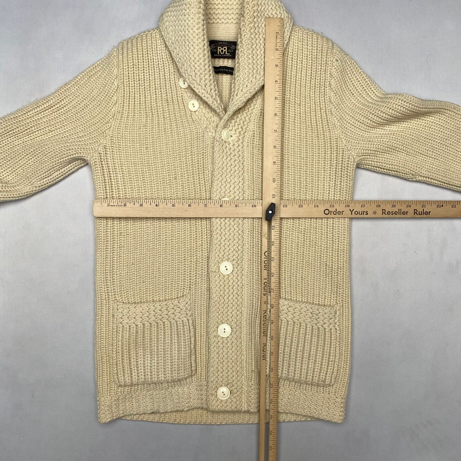 RRL Ralph Lauren RRL Double RL Wool Shawl Collar Chunky Knit Cardigan XS Size US XS / EU 42 / 0 - 5 Thumbnail