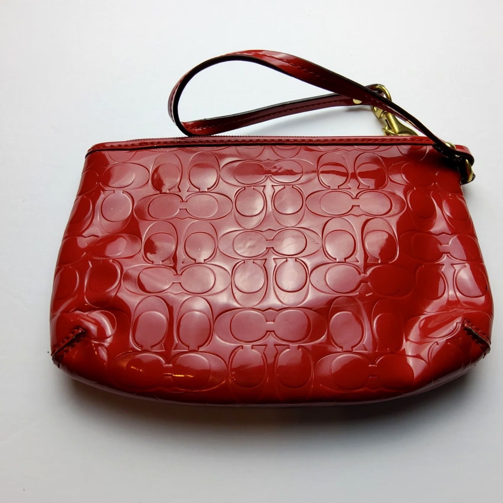 Coach Coach Signature Patent Leather Heart Wristlet Pouch Wallet Clutch Size ONE SIZE - 7 Thumbnail