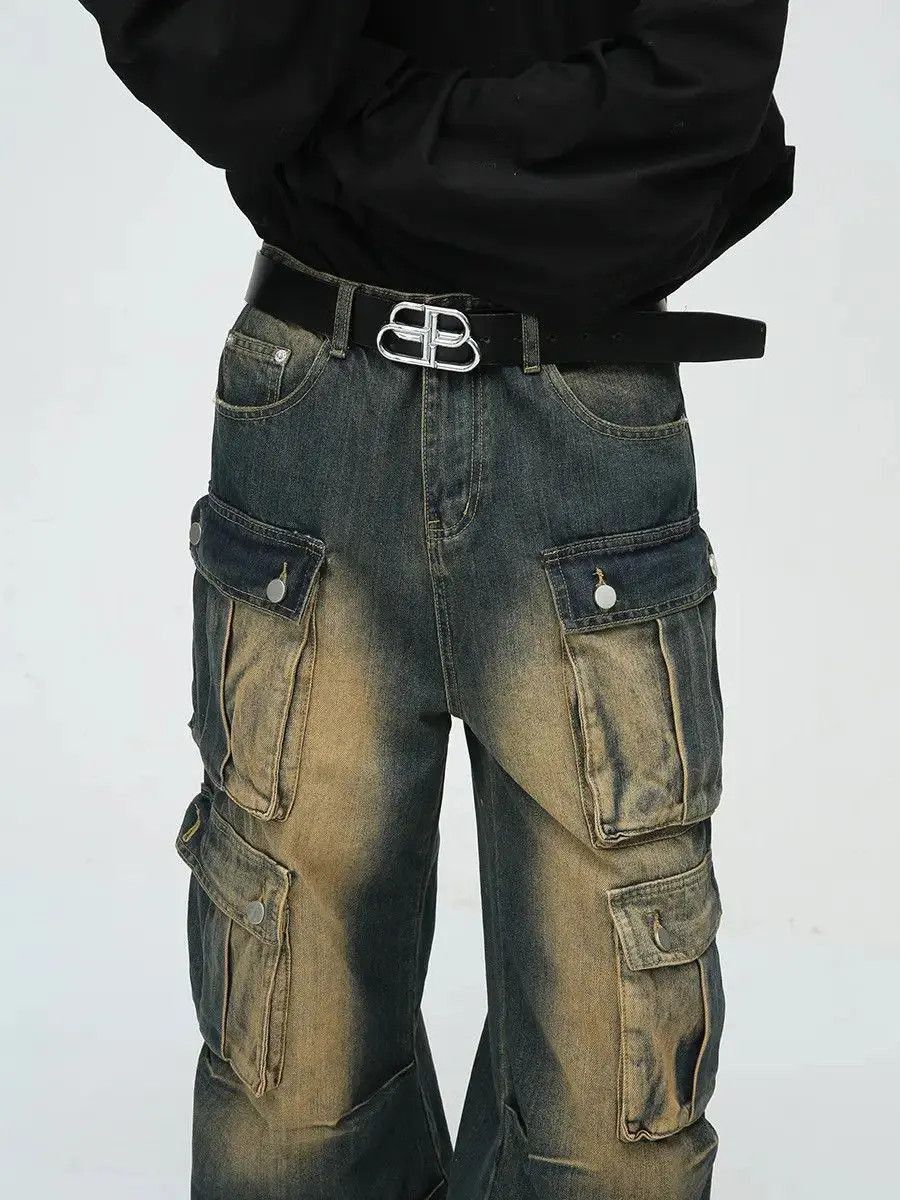 Japanese Brand Retro High Street Loose Wide Leg Jeans Size US 32 / EU 48 - 4 Thumbnail