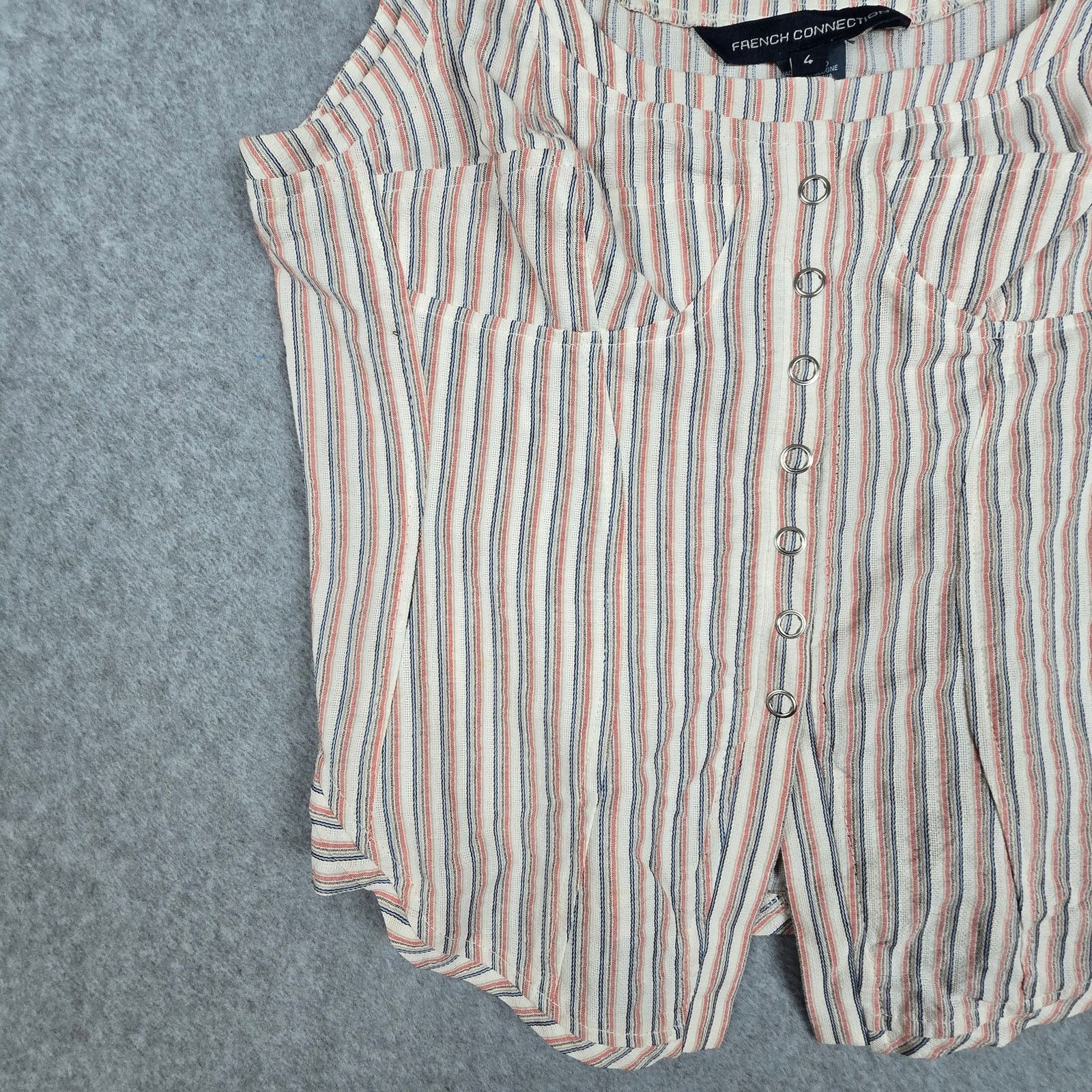 French Connection French Connection 4 Stripe Corset Tank Top Snap Buttons Size S / US 4 / IT 40 - 3 Thumbnail