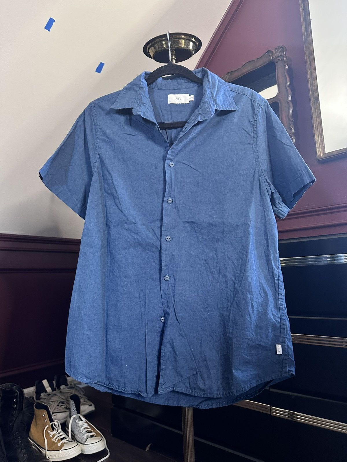 Onia ONIA blue short sleeve button up shirt Medium Size US M / EU 48-50 / 2 - 8 Thumbnail