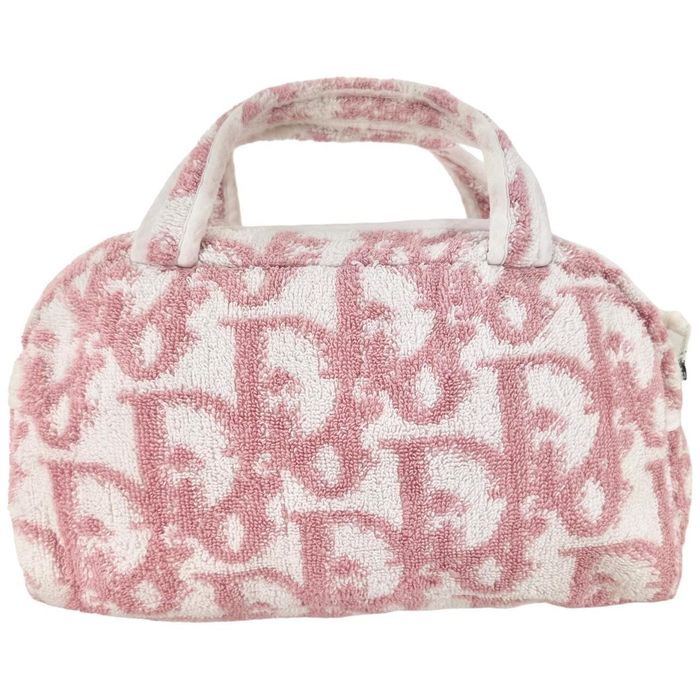 Dior Pink Trotter Terry Cloth Mini Boston Bag 