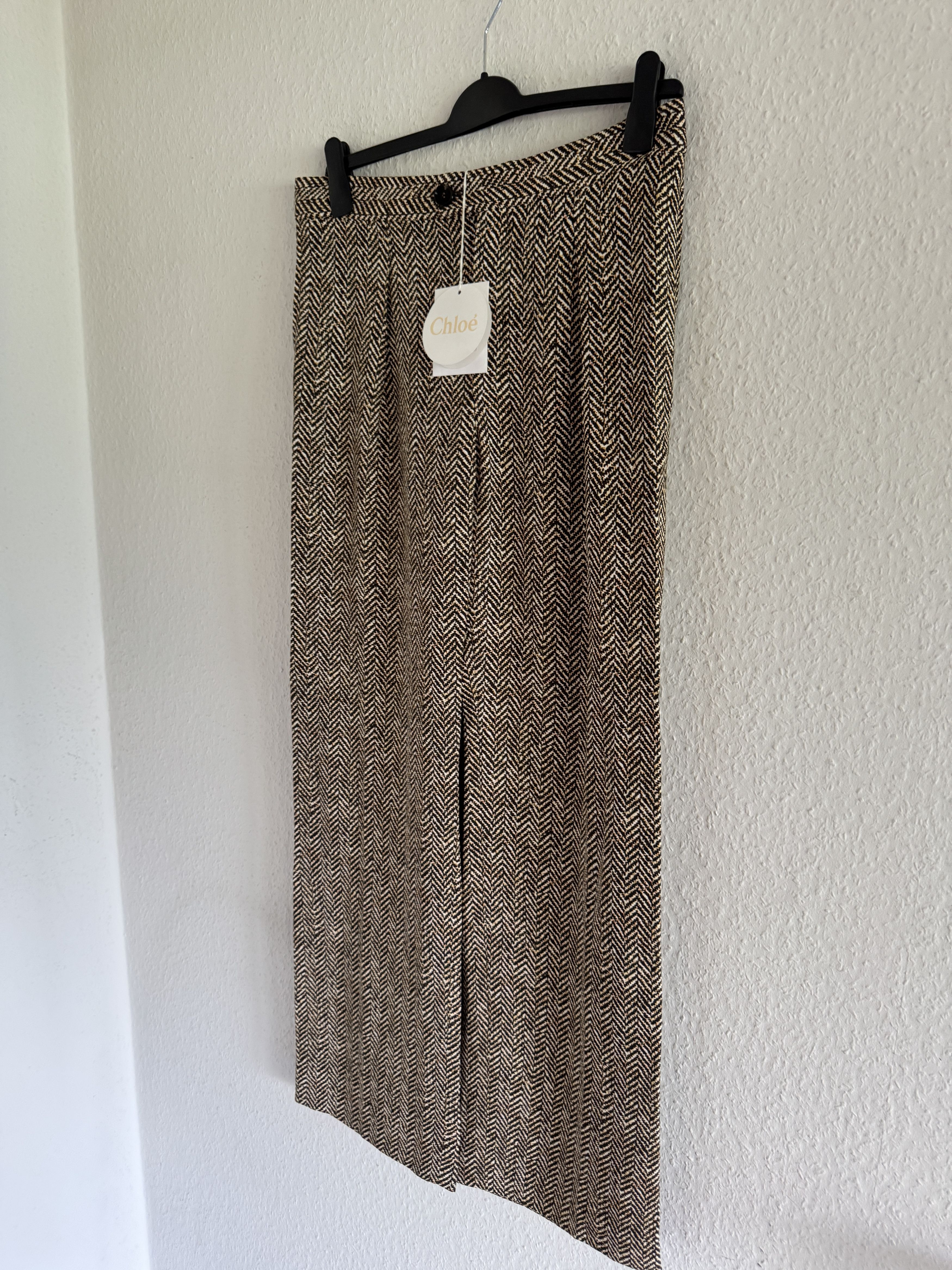Chloe Gold Pattern Wide-Leg Trousers Size 28" / US 6 / IT 42 - 7 Thumbnail