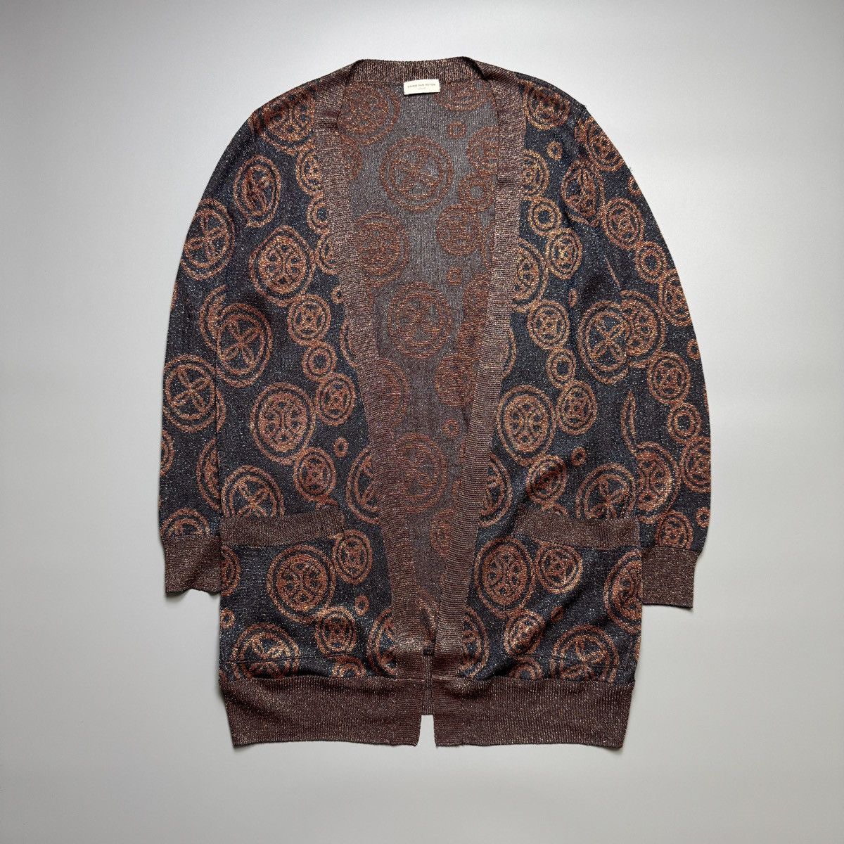 Dries Van Noten Dries Van Noten - Blue Brown Metallic Paisley Cardigan Size ONE SIZE - 1 Thumbnail