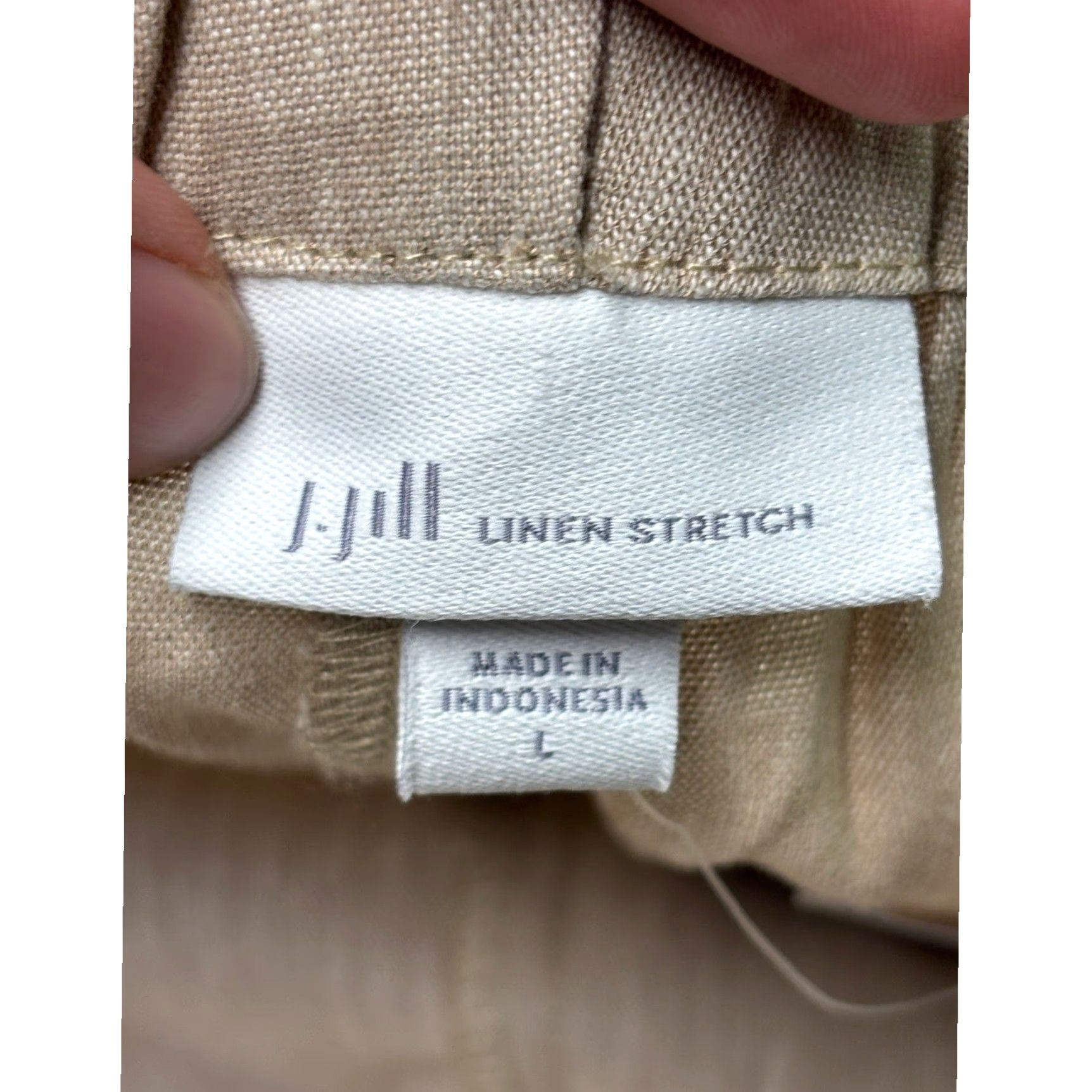 J. Jill NWT J. Jill Linen Stretch Pants Macadam Beige Side Zip Button Ankle Large Size 36" / US 14 / IT 50 - 5 Thumbnail