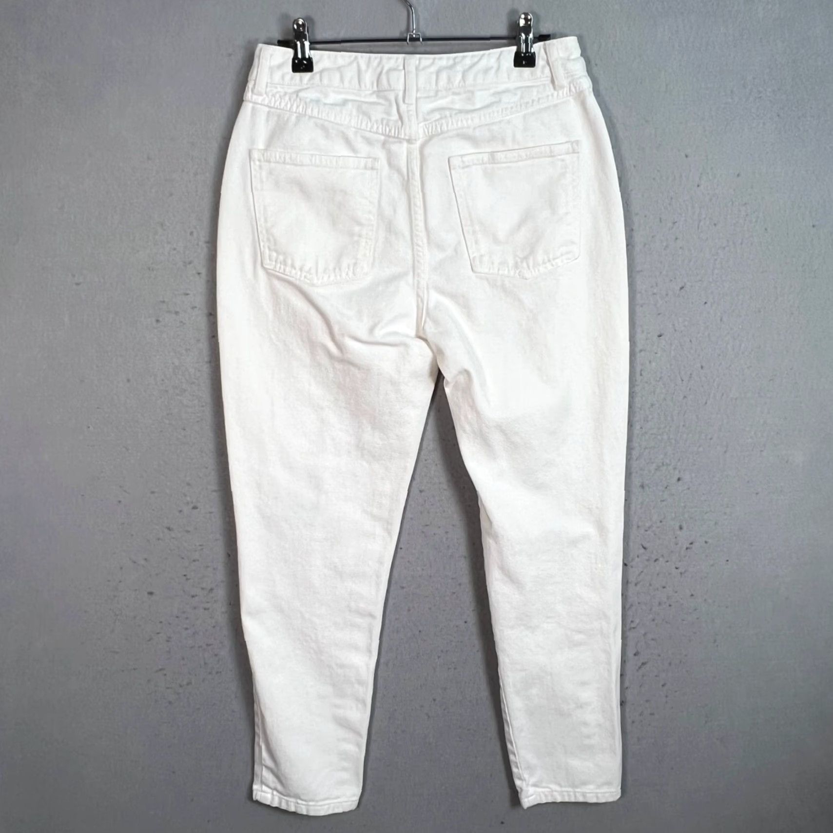 Topshop VINTAGE Topshop Mom White High-Rise Distressed Jeans 28 x 30 Cotton Denim Womens Size 28" / US 6 / IT 42 - 2 Thumbnail