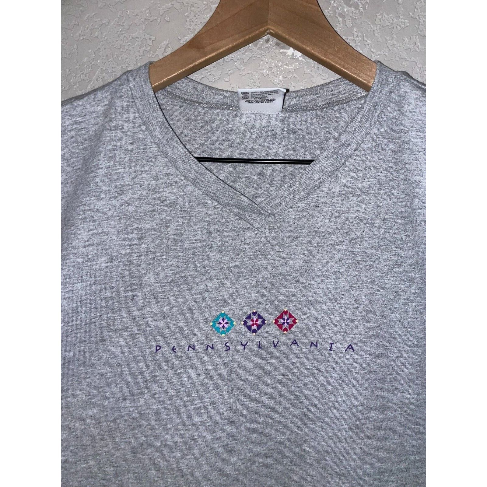 Anvil Womens Vintage Pennsylvania Shirt Gray Tee Top 90s Large Size L / US 10 / IT 46 - 2 Thumbnail