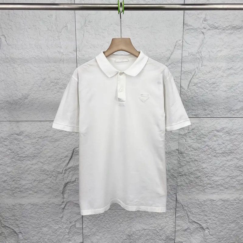 Prada Prada White Cotton Men’s Polo Shirt Size US M / EU 48-50 / 2 - 1 Thumbnail