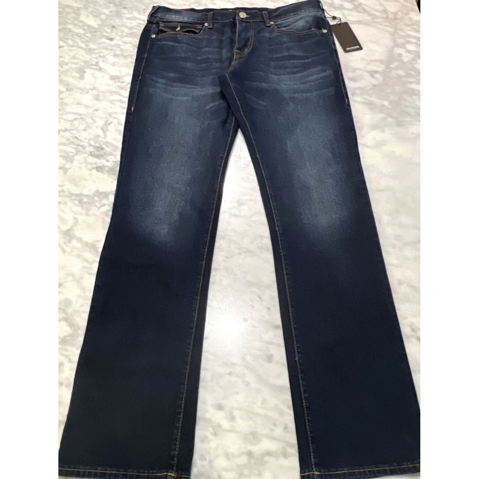 True Religion True Religion Ricky Jeans Men 34 Dark Woodland Wash Relax Straight SN Flap NWT Size US 34 / EU 50 - 2 Thumbnail