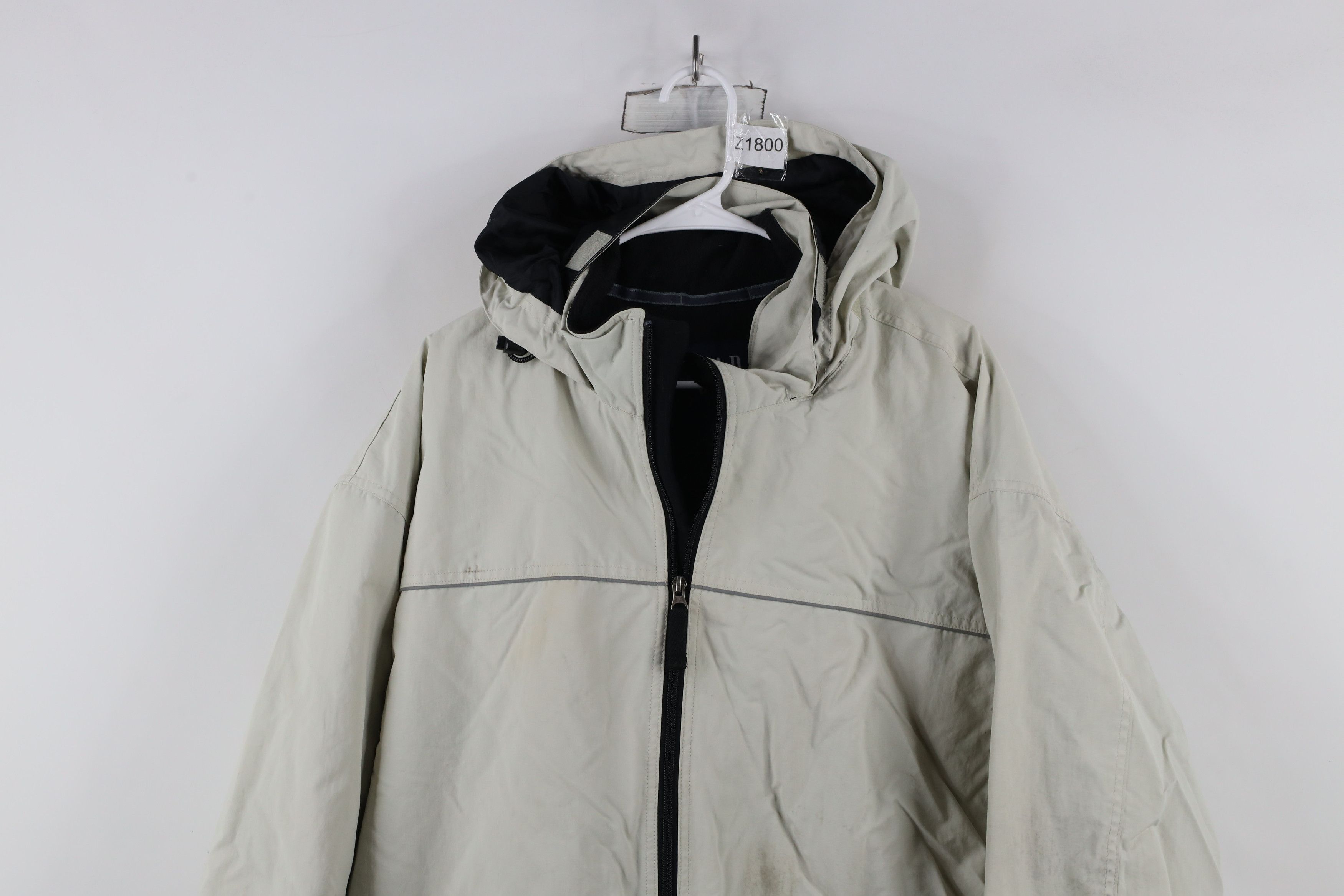 Gap × Vintage Vintage 90s Y2K Gap Lined Full Zip Hooded Jacket Beige Size US XL / EU 56 / 4 - 2 Thumbnail