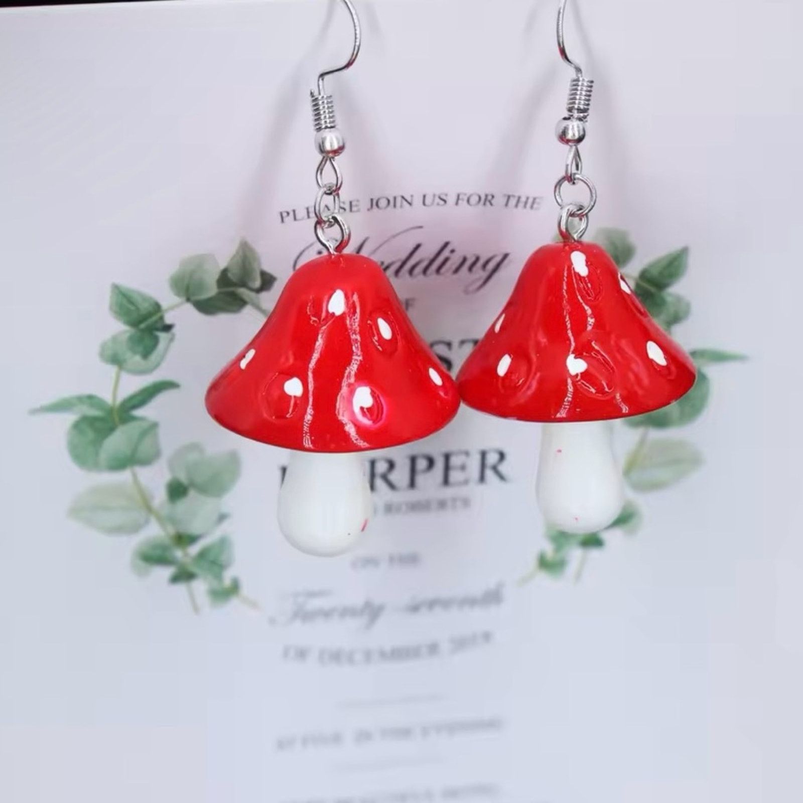 Other Cute Acrylic Mushroom Earrings for Women Colorful Earring Size ONE SIZE - 1 Thumbnail