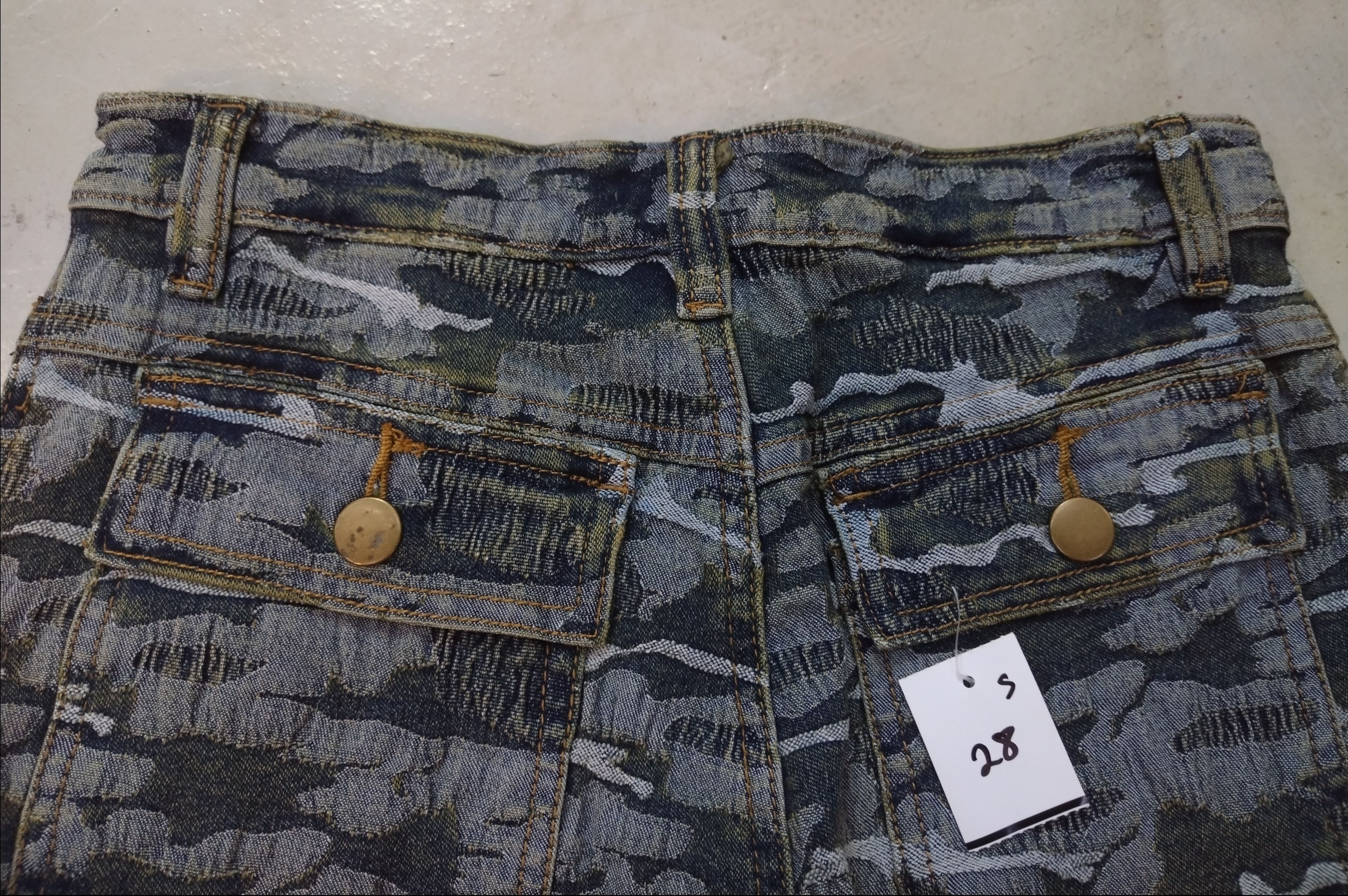 Designer Jie Bird denim jeans camouflage flared cutting Super Stretch Size 28" / US 6 / IT 42 - 5 Thumbnail