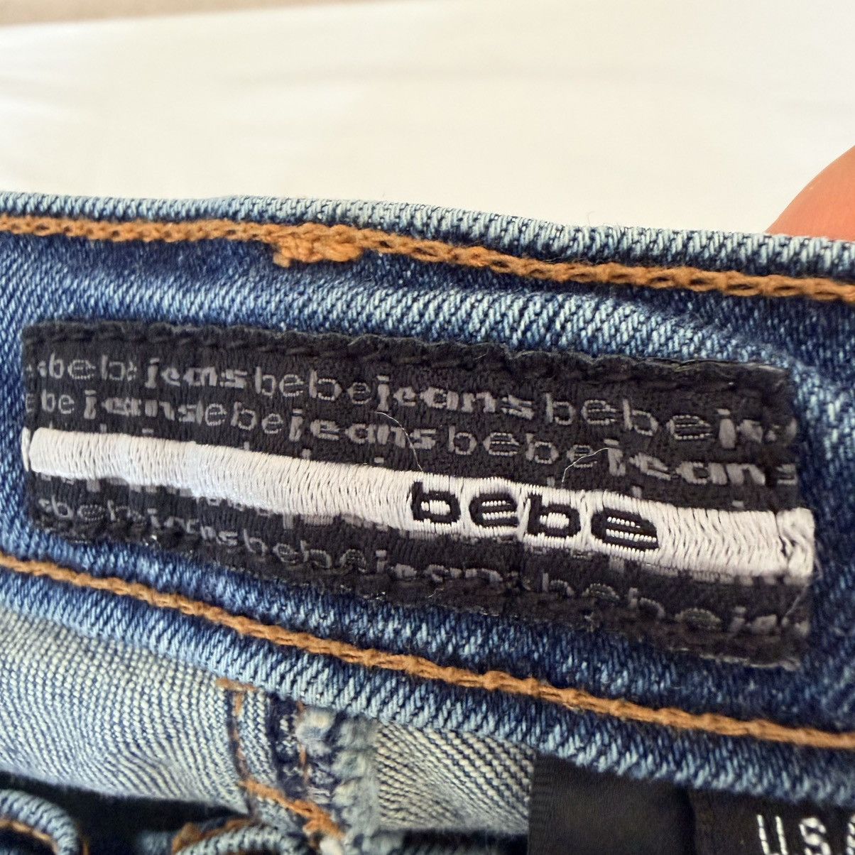 Bebe Bebe Y2K Low Rise Faux Leather Fringe Bootcut Jeans 27 Size 27" / US 4 / IT 40 - 14 Thumbnail