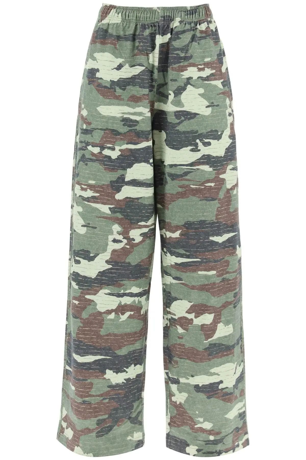 image of Acne Studios O1S22I1N0324 Camouflage Jersey Pant In Green, Women's (Size 34)