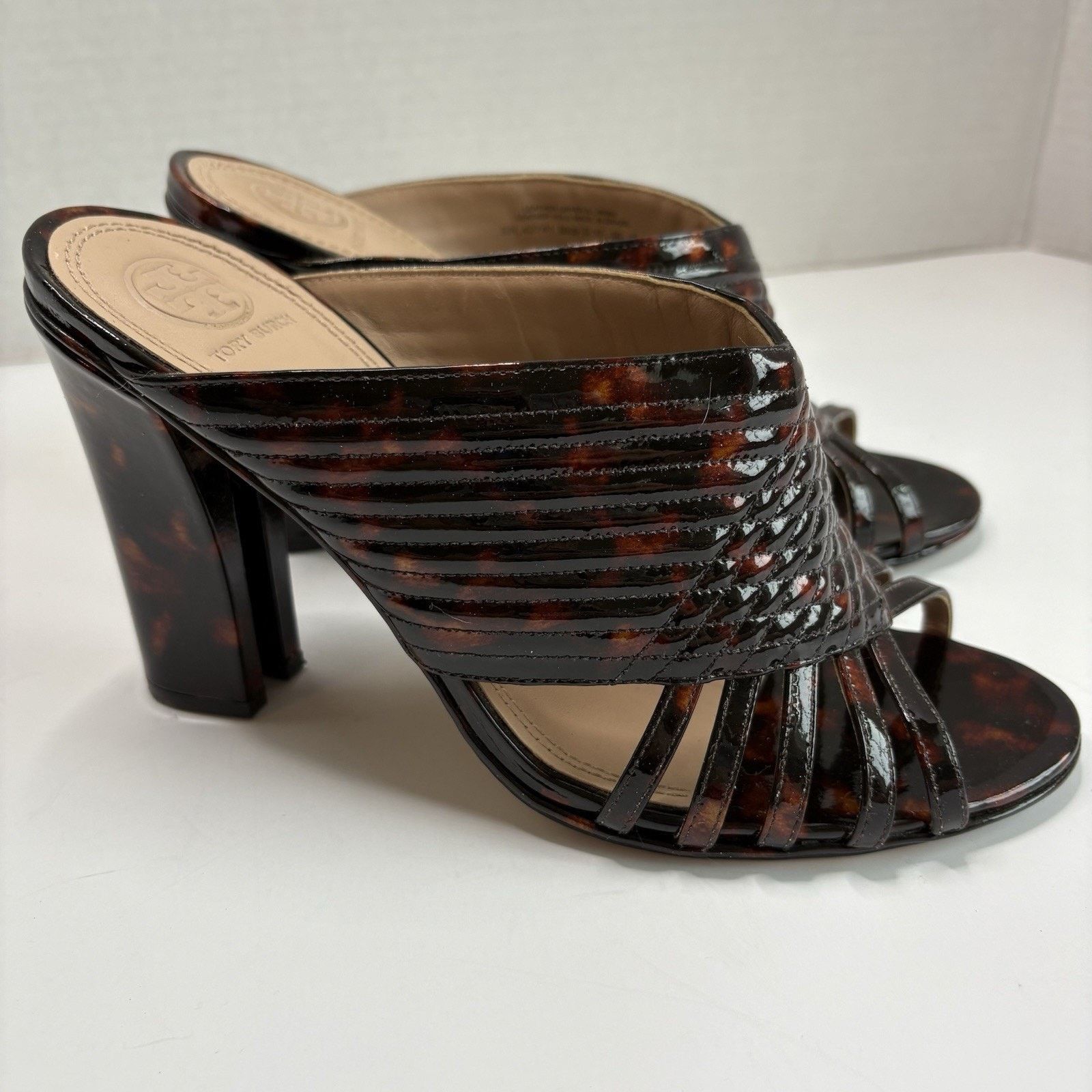 Tory Burch Tory Burch Tortoise Shell Brida Mule Heels Size US 8 / IT 38 - 2 Thumbnail