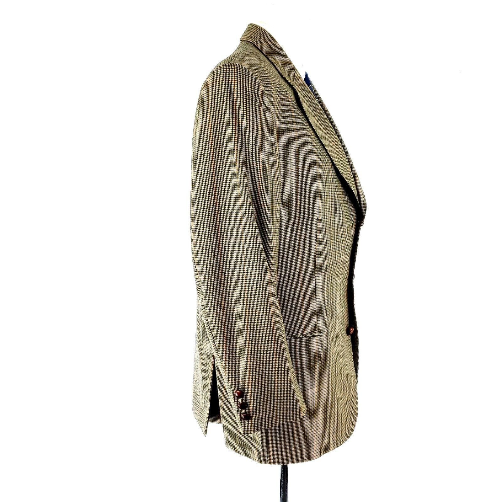 Burberry Burberry London Wool 3 Leather Button Sport Coat 42R Brown H Size 42R - 6 Thumbnail