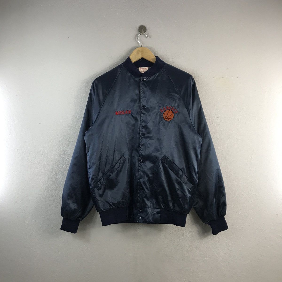 Vintage Cardinal Hawks Basketball Usa Varsity Bomber Jacket