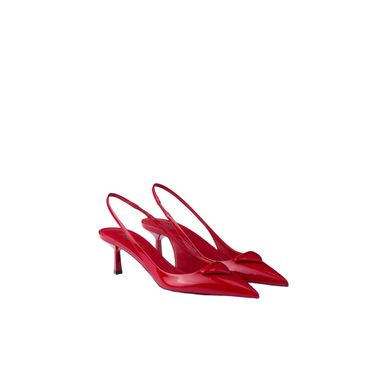 PRADA $1220 Red Patent Leather Slingback Pumps New & Authent