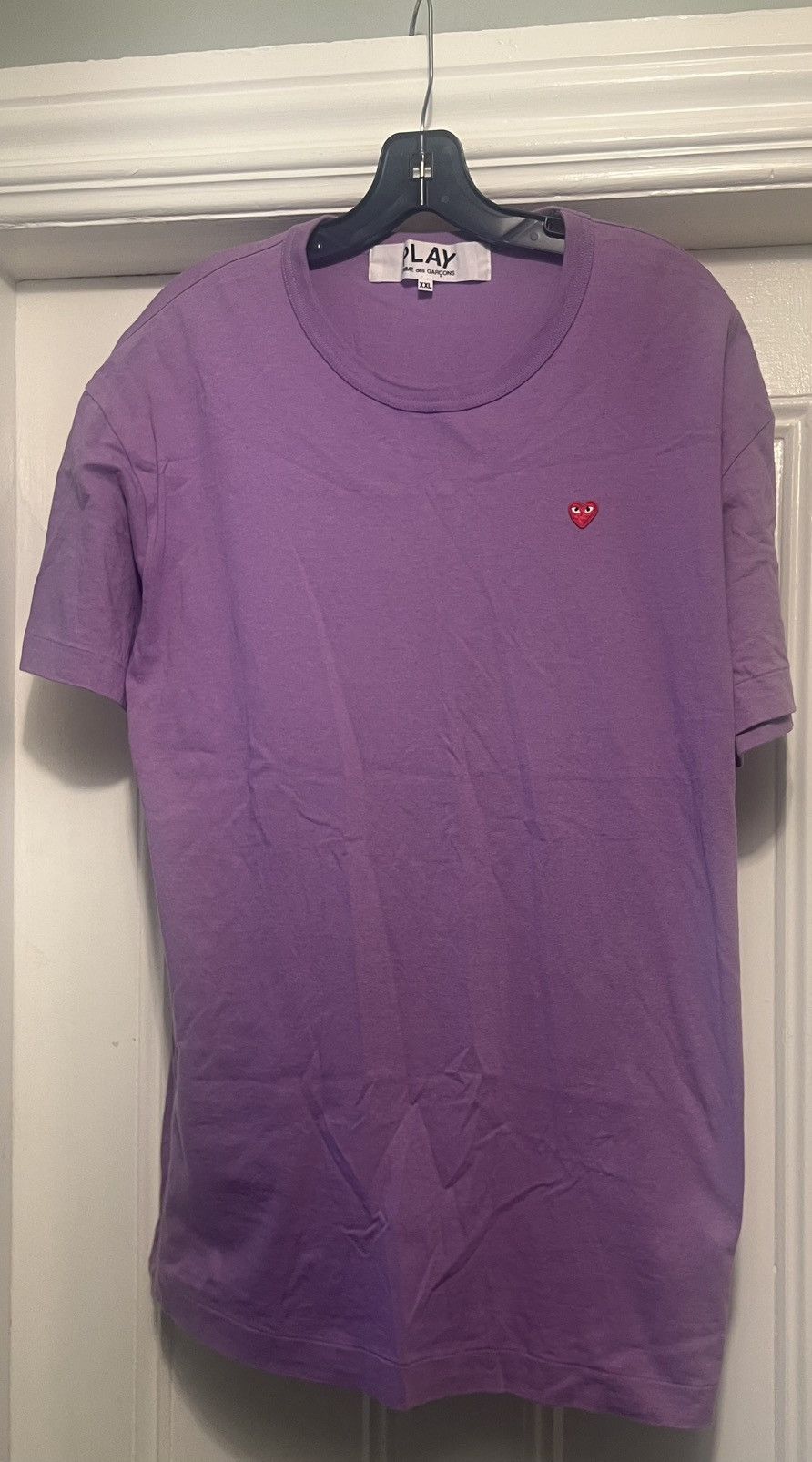 Comme des Garcons Authentic Play Comme Des Garcons purple tee red heart XXL Size US XXL / EU 58 / 5 - 1 Thumbnail