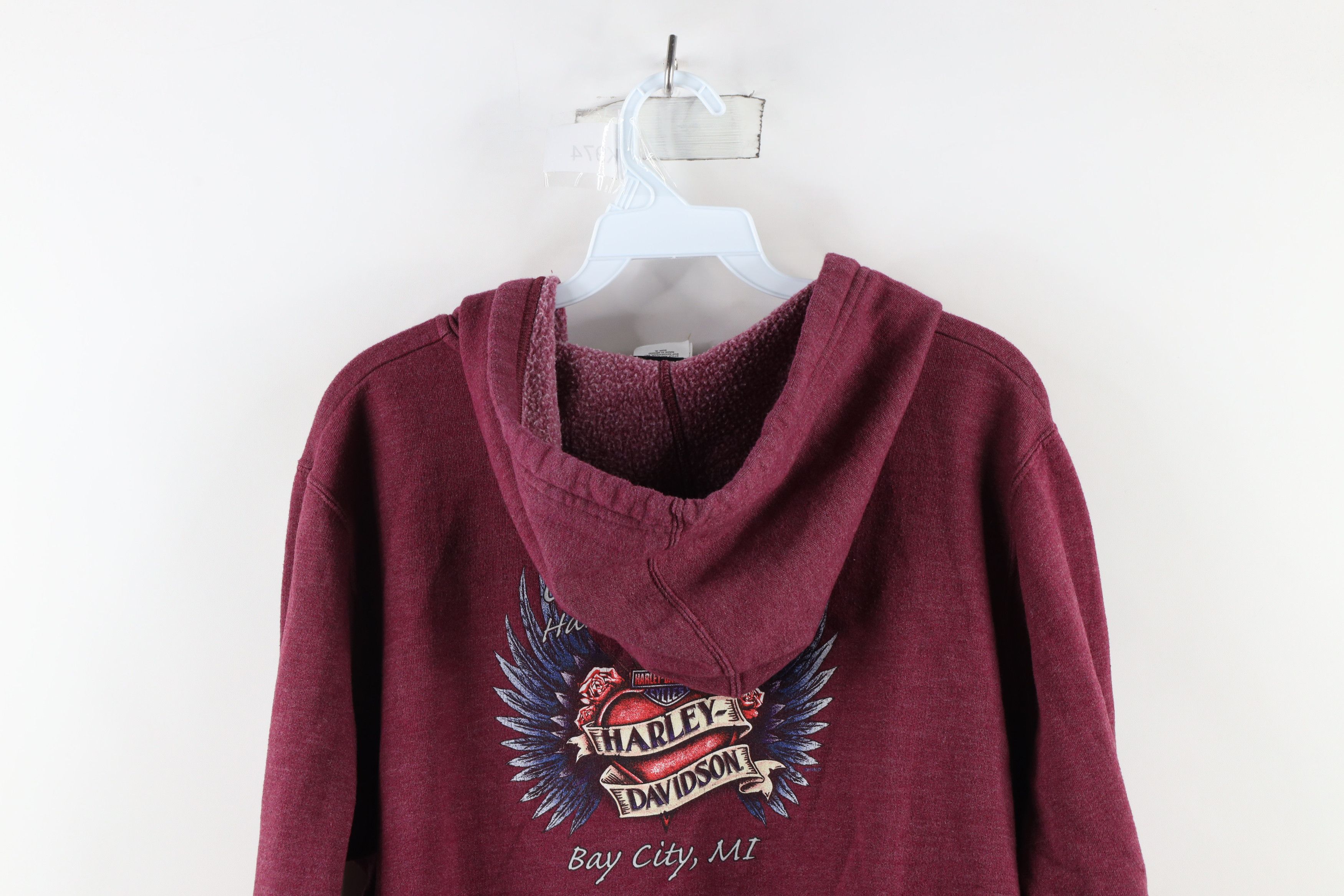 Harley Davidson × Vintage Y2K Harley Davidson Out Rose Flower Heart Hoodie Purple Size XL / US 12-14 / IT 48-50 - 11 Thumbnail