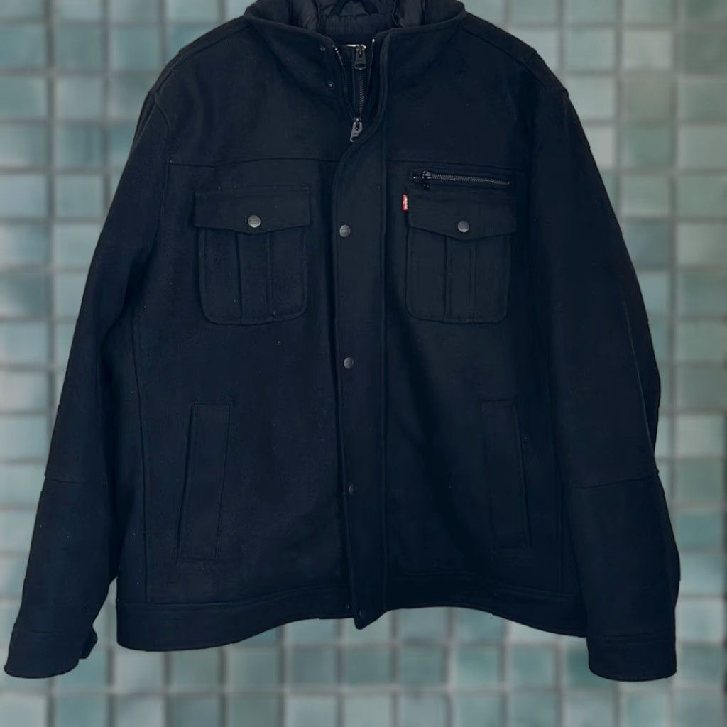 Levi's VINTAGE Levi’s Jacket Men Black Cotton Twill Quilted Insulated Liner Military Style 2XL Chest 24” Size US XXL / EU 58 / 5 - 1 Thumbnail