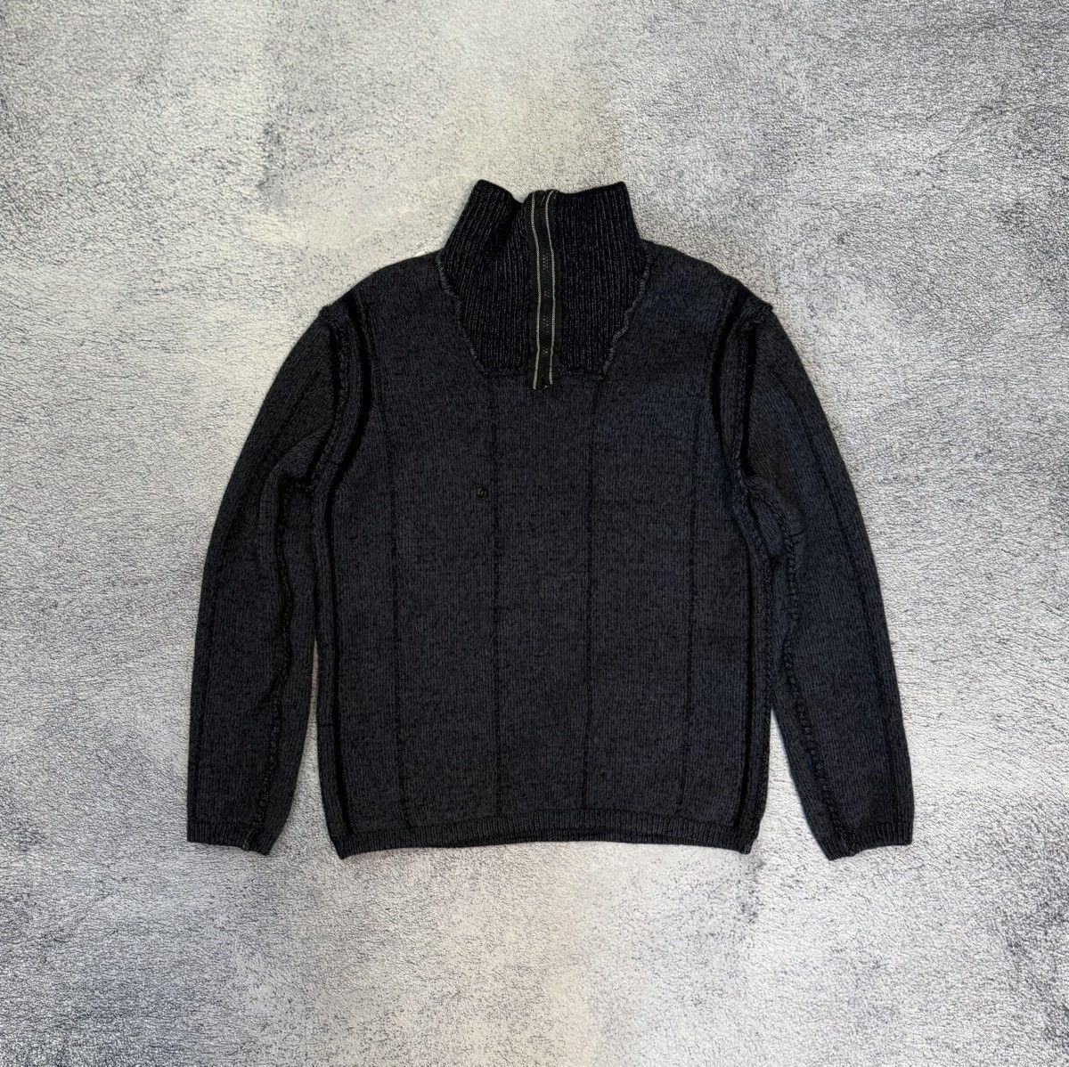 Massimo Osti Massimo Osti Wool Sweater MRS Italy Logo Knit Zip Collar Men Size US S / EU 44-46 / 1 - 15 Thumbnail