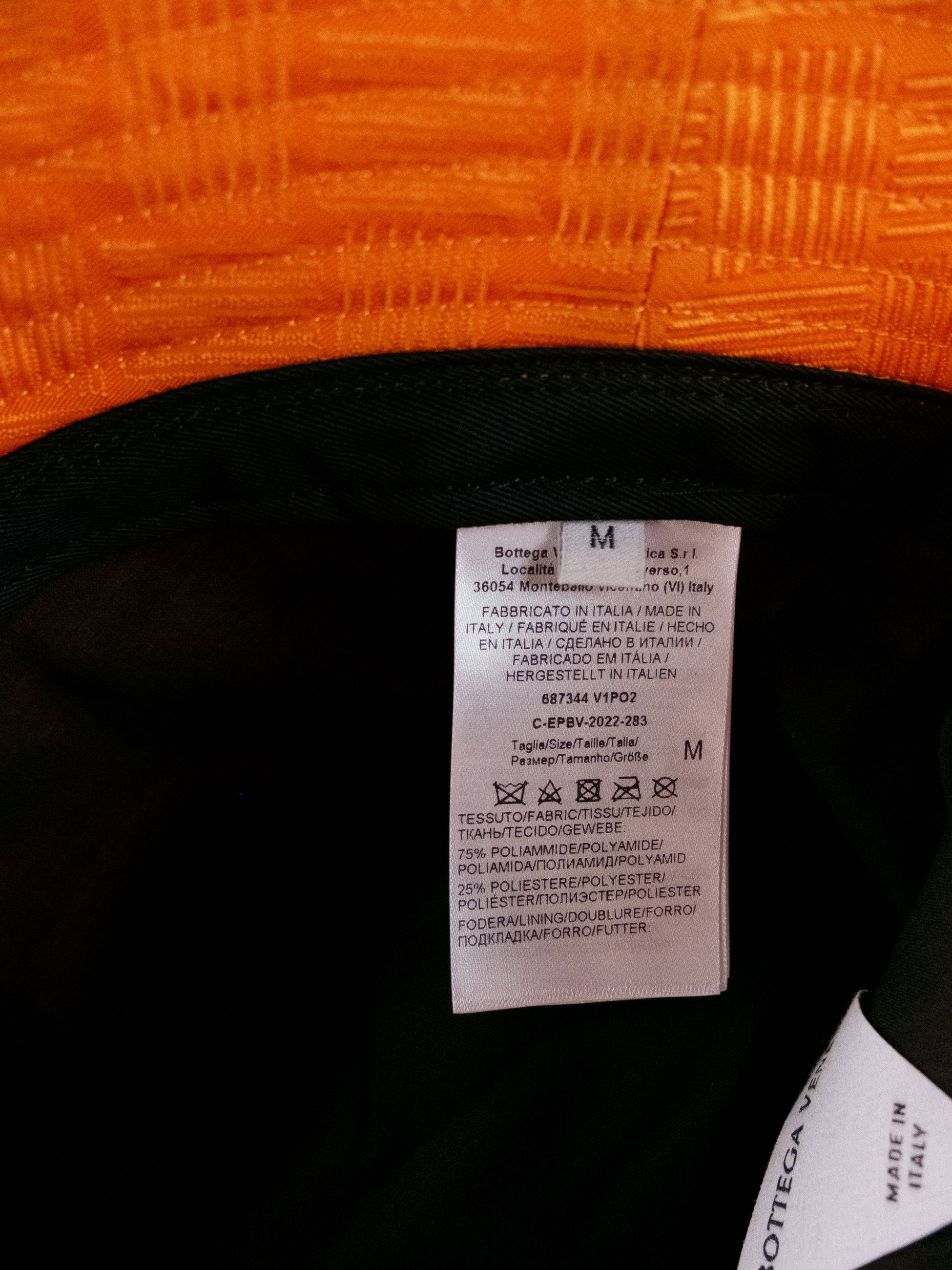 Bottega Veneta BOTTEGA VENETA intrecciato pattern orange bucket hat Medium Size ONE SIZE - 7 Thumbnail