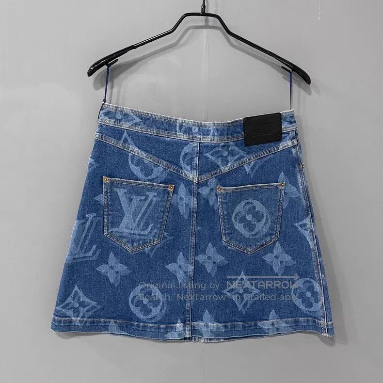 Louis Vuitton Louis Vuitton Old Flower Denim Skirt Size 39" - 3 Thumbnail