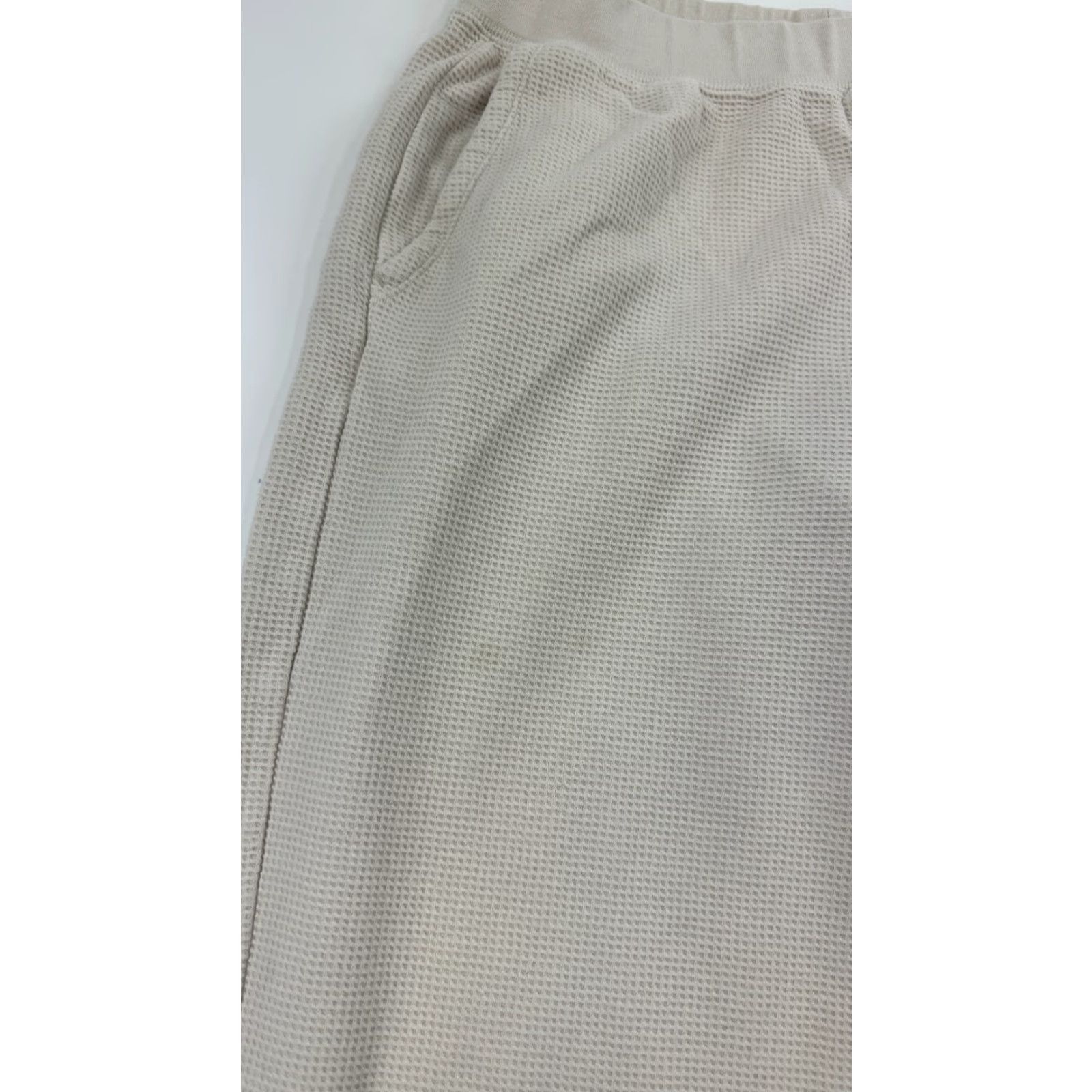 Uniqlo Uniqlo Wide Leg Pants Womens Large Beige Elastic Waist Pull On Casual Trousers Size 36" / US 14 / IT 50 - 4 Thumbnail
