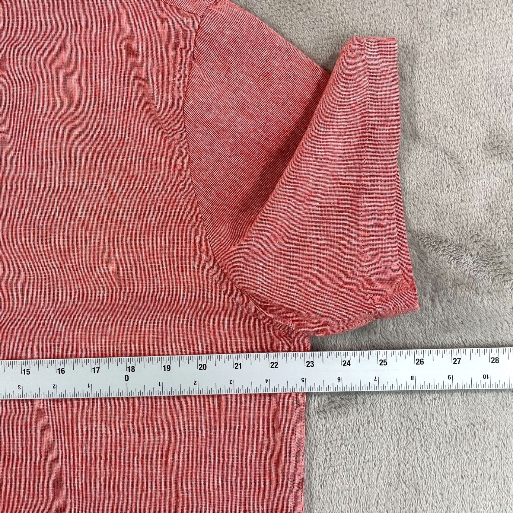 Banana Republic Banana Republic Shirt Men Large Heather Red Linen Slim Fit Beach SS NWOT Size US L / EU 52-54 / 3 - 5 Thumbnail