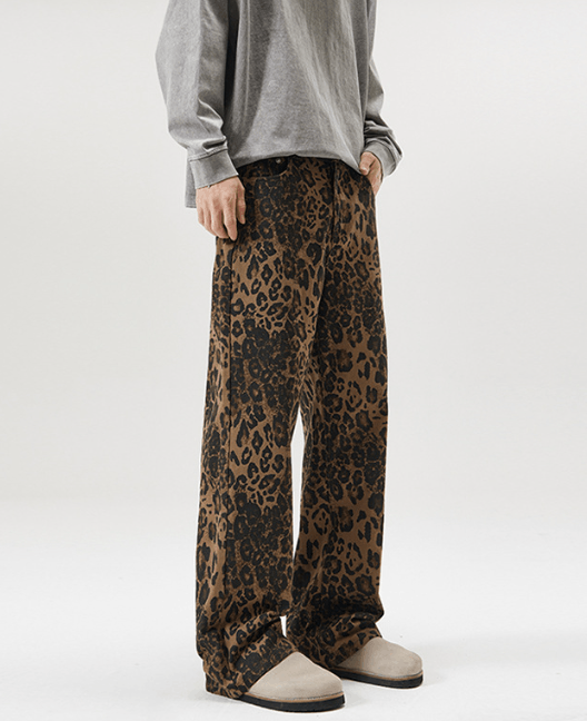 Japanese Brand × Jean Vintage American leopard print baggy jeans Size US 32 / EU 48 - 3 Thumbnail